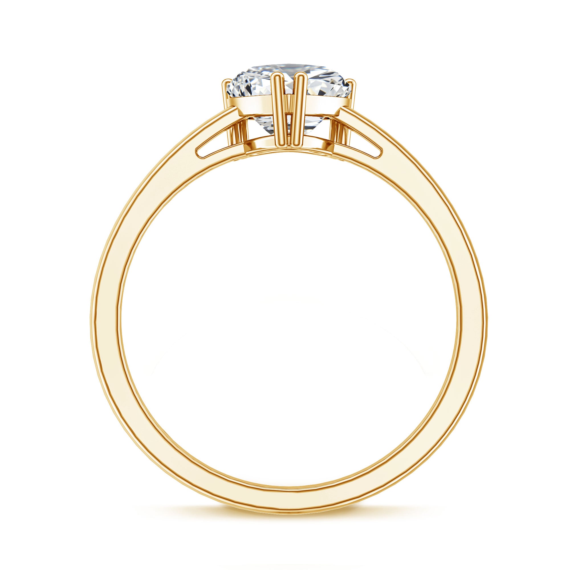 1 Carat Lab Grown Solitaire Diamond Heart Engagement Ring IGI Certified Lab - ( E-VS1 ) - Rosec Jewels