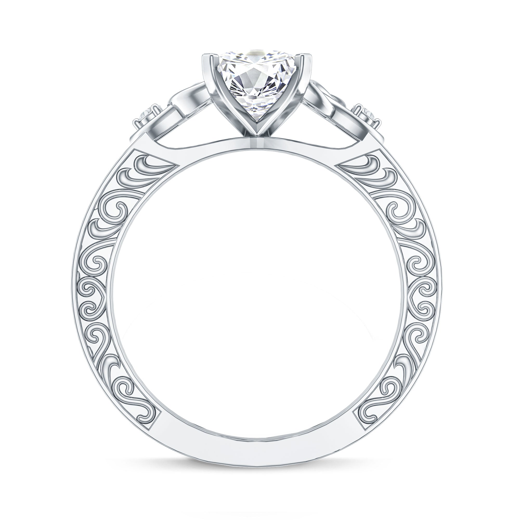 IGI Certified Vintage Inspired Lab Grown Marquise Diamond Celtic Engagement Ring 2 Carat Lab - ( E-VS1 ) - Rosec Jewels