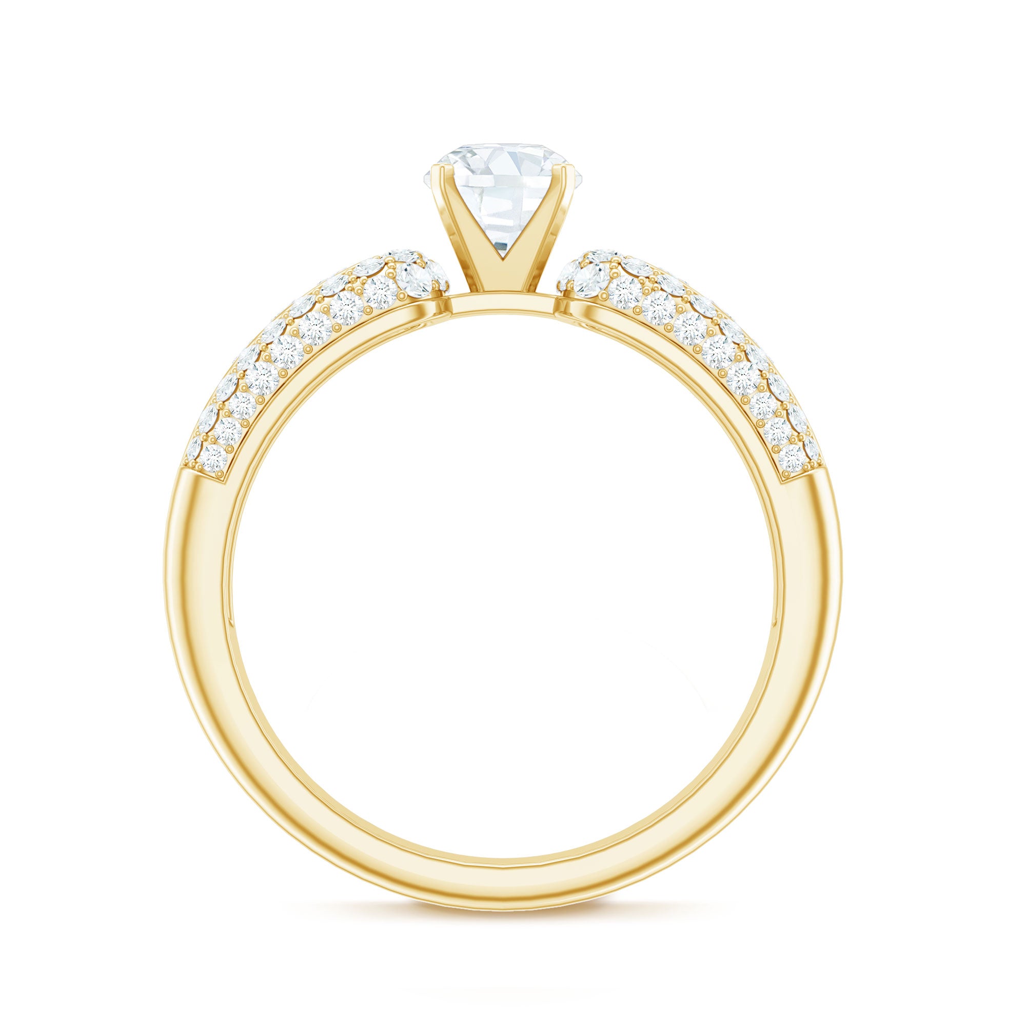 Rosec Jewels-1.75 CT Cubic Zircon Statement Engagement Ring