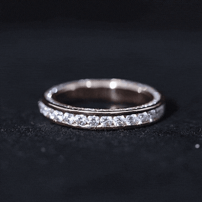 Certified Moissanite Eternity Ring in Channel Setting D-VS1 - Rosec Jewels