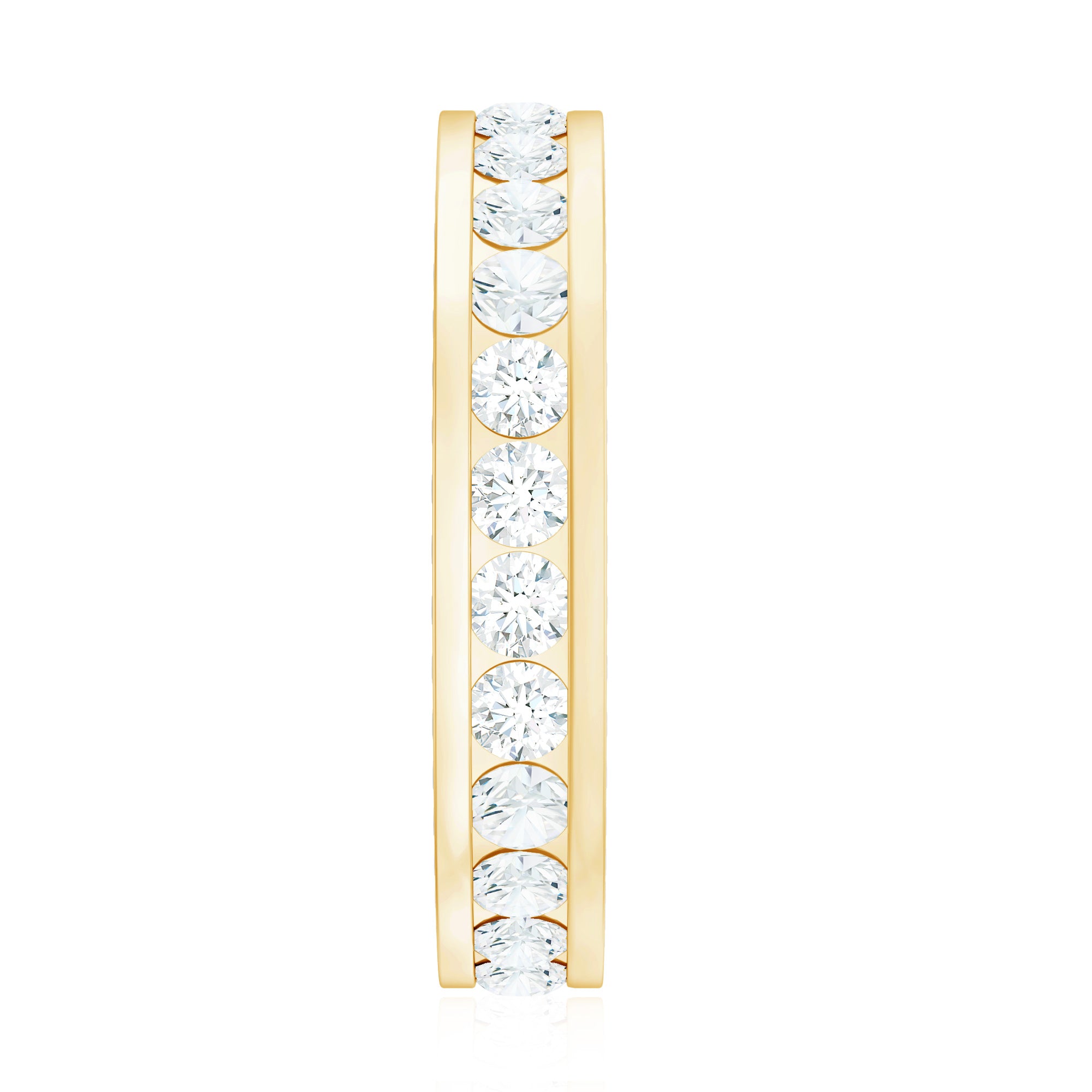 Certified Moissanite Eternity Ring in Channel Setting D-VS1 - Rosec Jewels