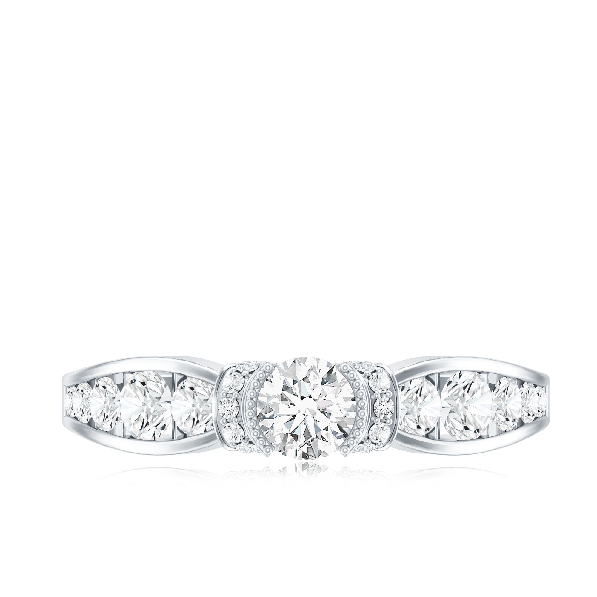 Vintage Style Moissanite Engagement Ring for Women D-VS1 - Rosec Jewels
