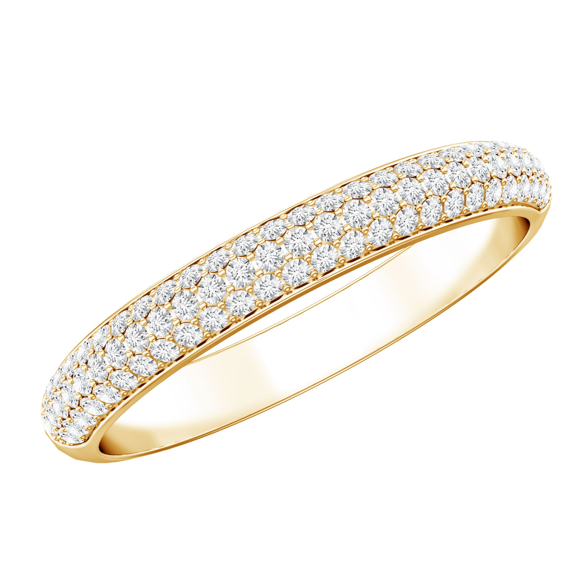 Brilliant Cut Round Moissanite Band Ring For Women D-VS1 - Rosec Jewels