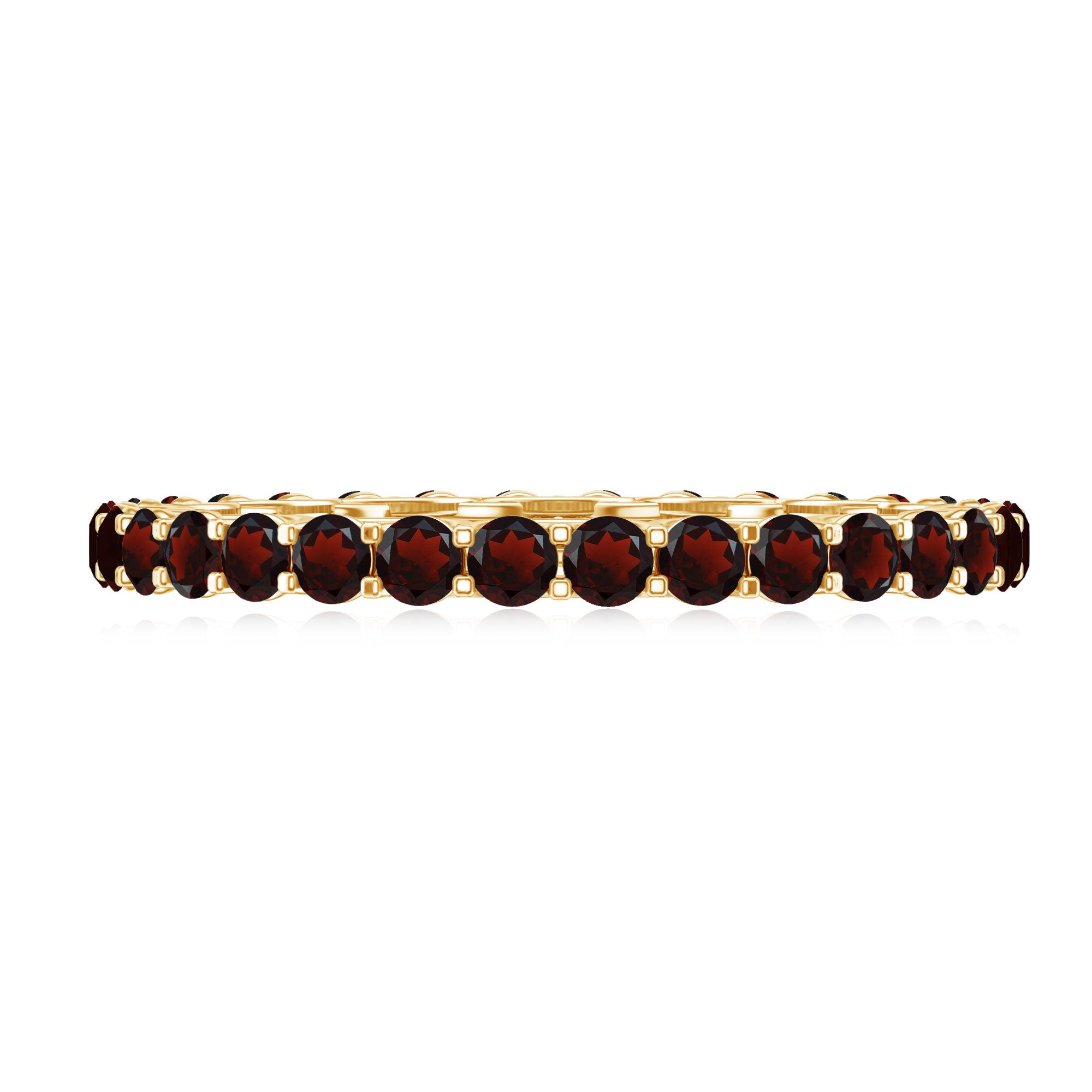 Certified Real Garnet Eternity Ring for Anniversary AAA - Rosec Jewels