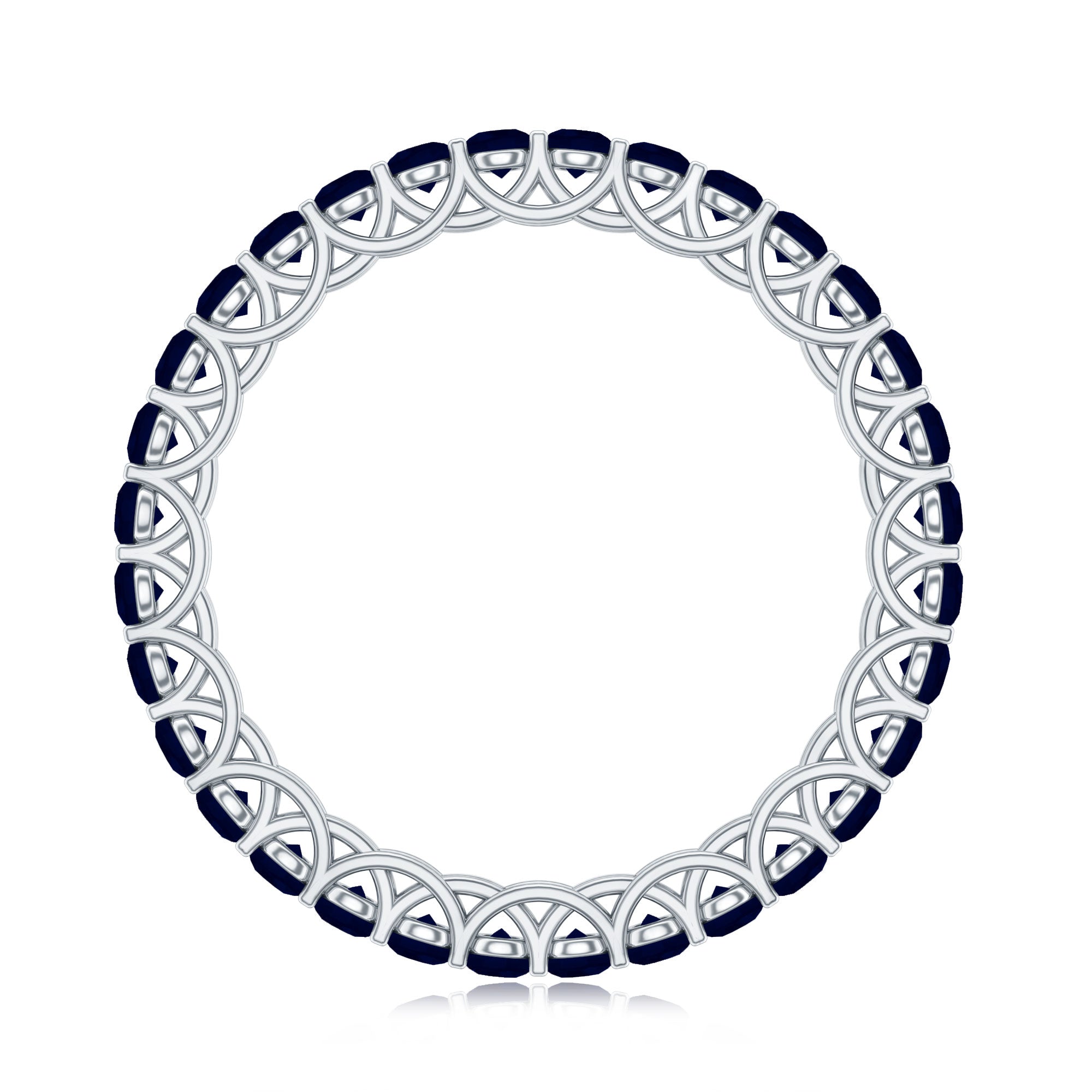 Real Blue Sapphire Full Eternity Ring for Women AAA - Rosec Jewels