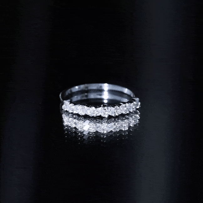 Certified Diamond Stackable Band Ring Natural - ( HI-SI ) - Rosec Jewels
