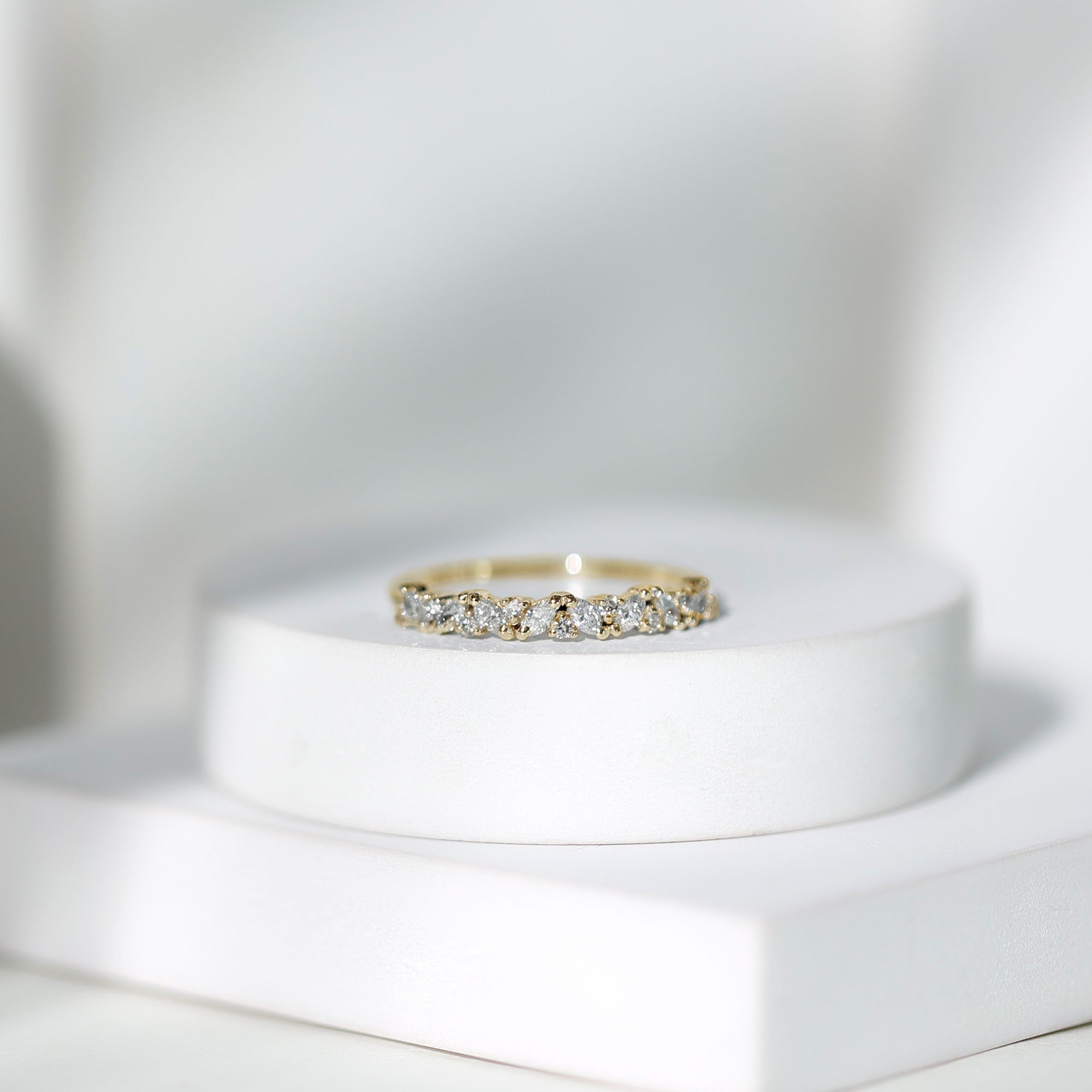 Certified Diamond Stackable Band Ring Natural - ( HI-SI ) - Rosec Jewels