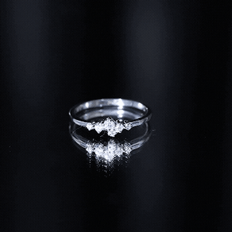 Certified Diamond Cluster Promise Ring in Prong Setting Natural - ( HI-SI ) - Rosec Jewels