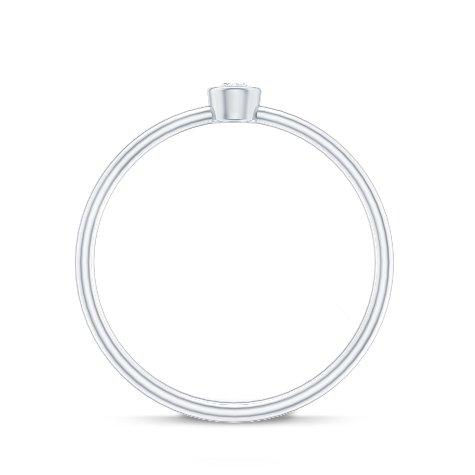 Natural Diamond Dainty Promise Ring in Bezel Setting Natural - ( HI-SI ) - Rosec Jewels