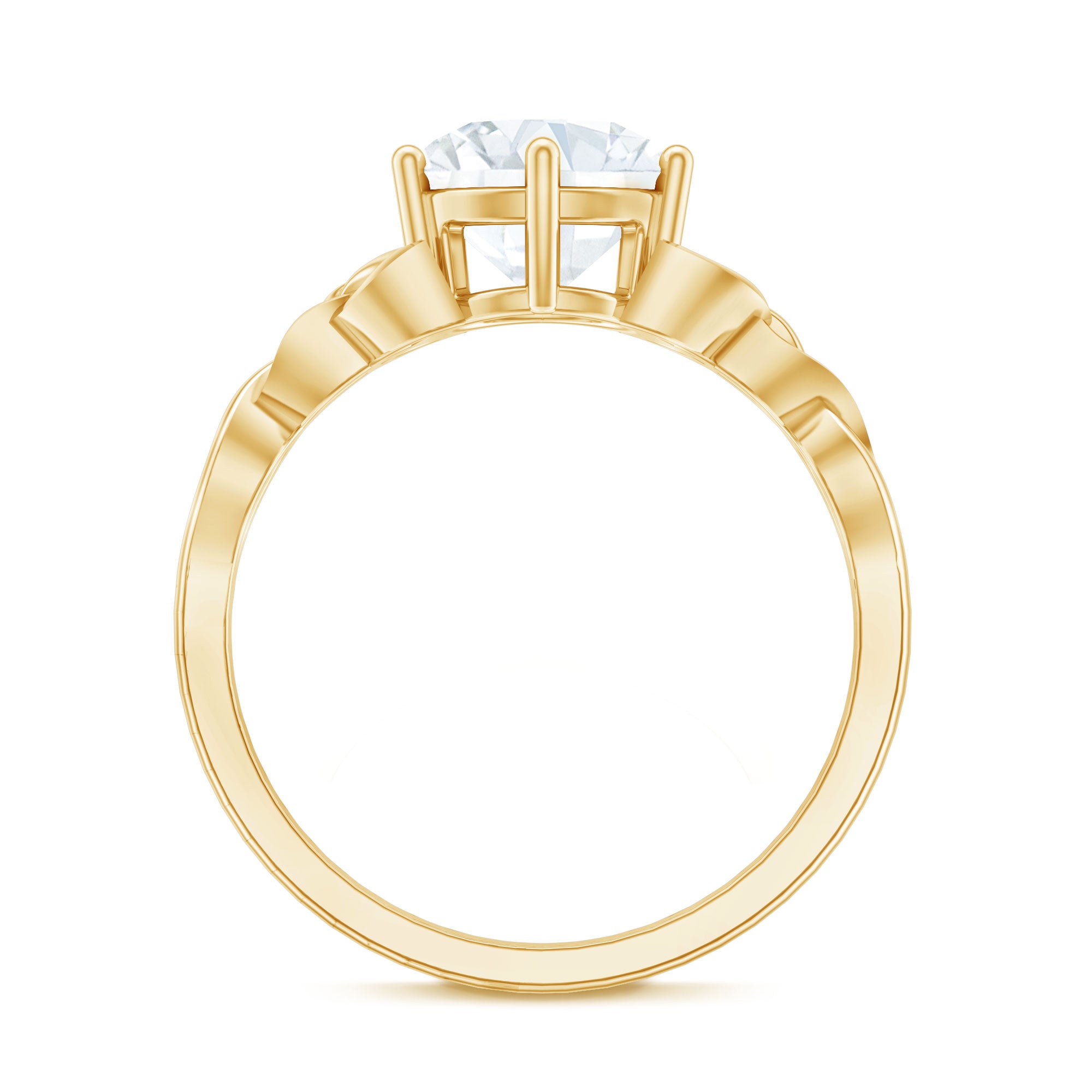 8 MM Round Cut Moissanite Celtic Design Engagement Ring D-VS1 - Rosec Jewels