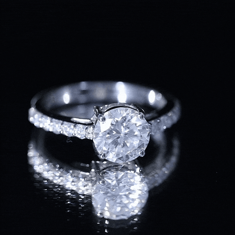 2 Carat Round Shape Moissanite Solitaire Engagement Ring with Certificate D-VS1 - Rosec Jewels