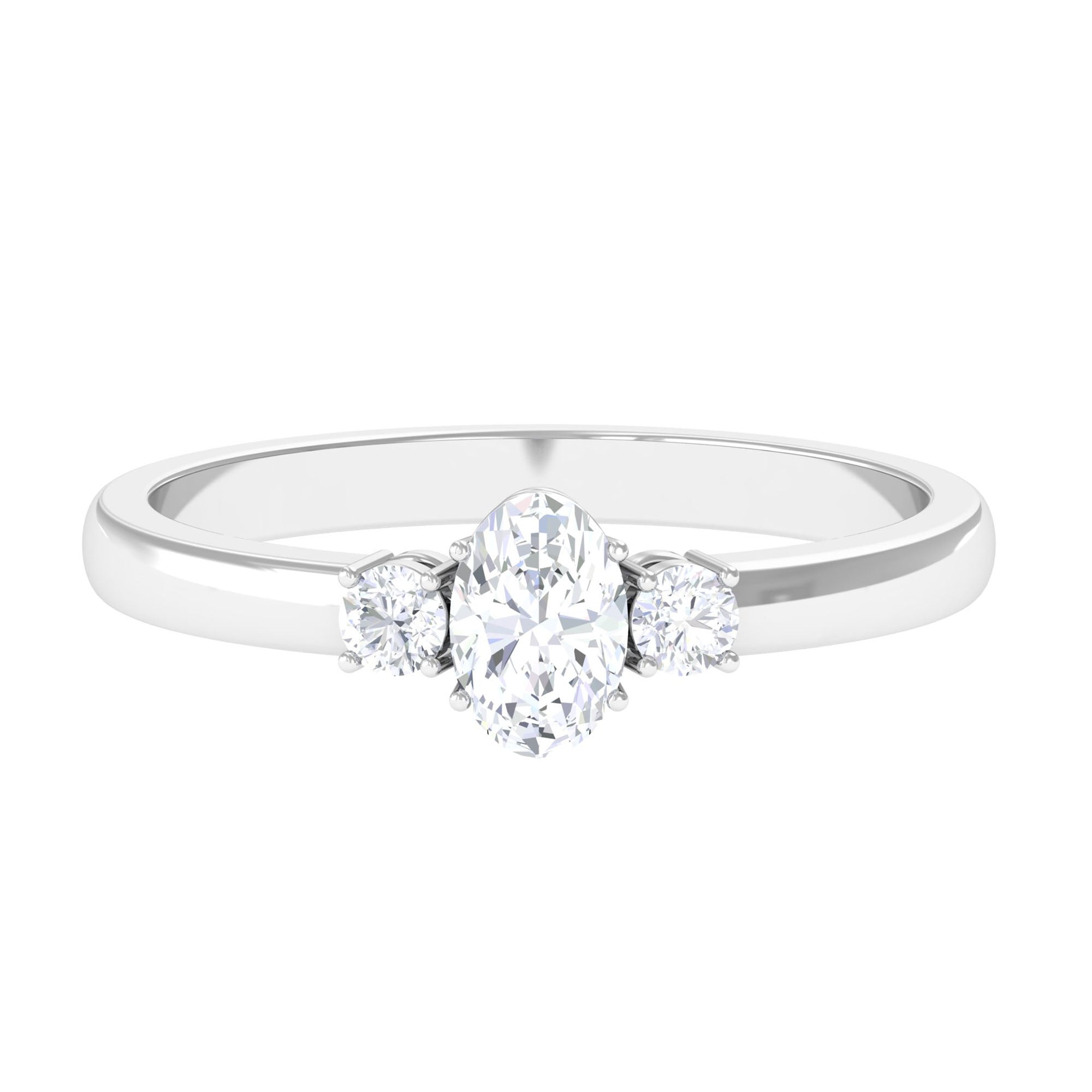 Certified 3 Stone Moissanite Promise Ring for Her