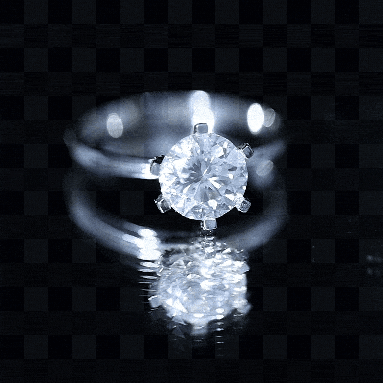 8 MM Round Brilliant Cut Lab Grown Diamond Engagement Ring Lab - ( EF-VS ) - Rosec Jewels