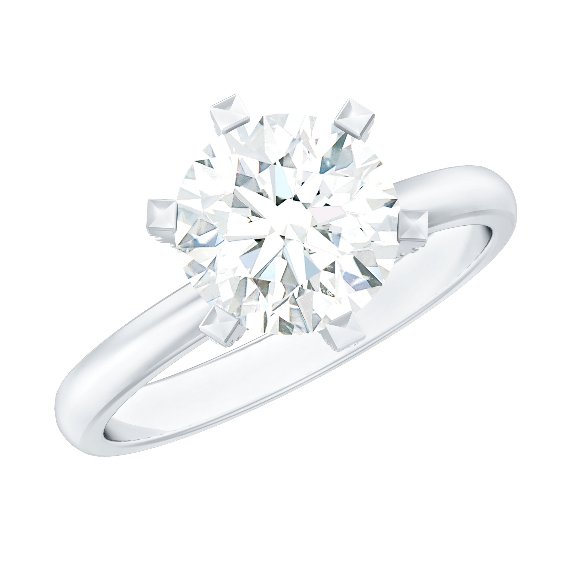 8 MM Round Brilliant Cut Lab Grown Diamond Engagement Ring