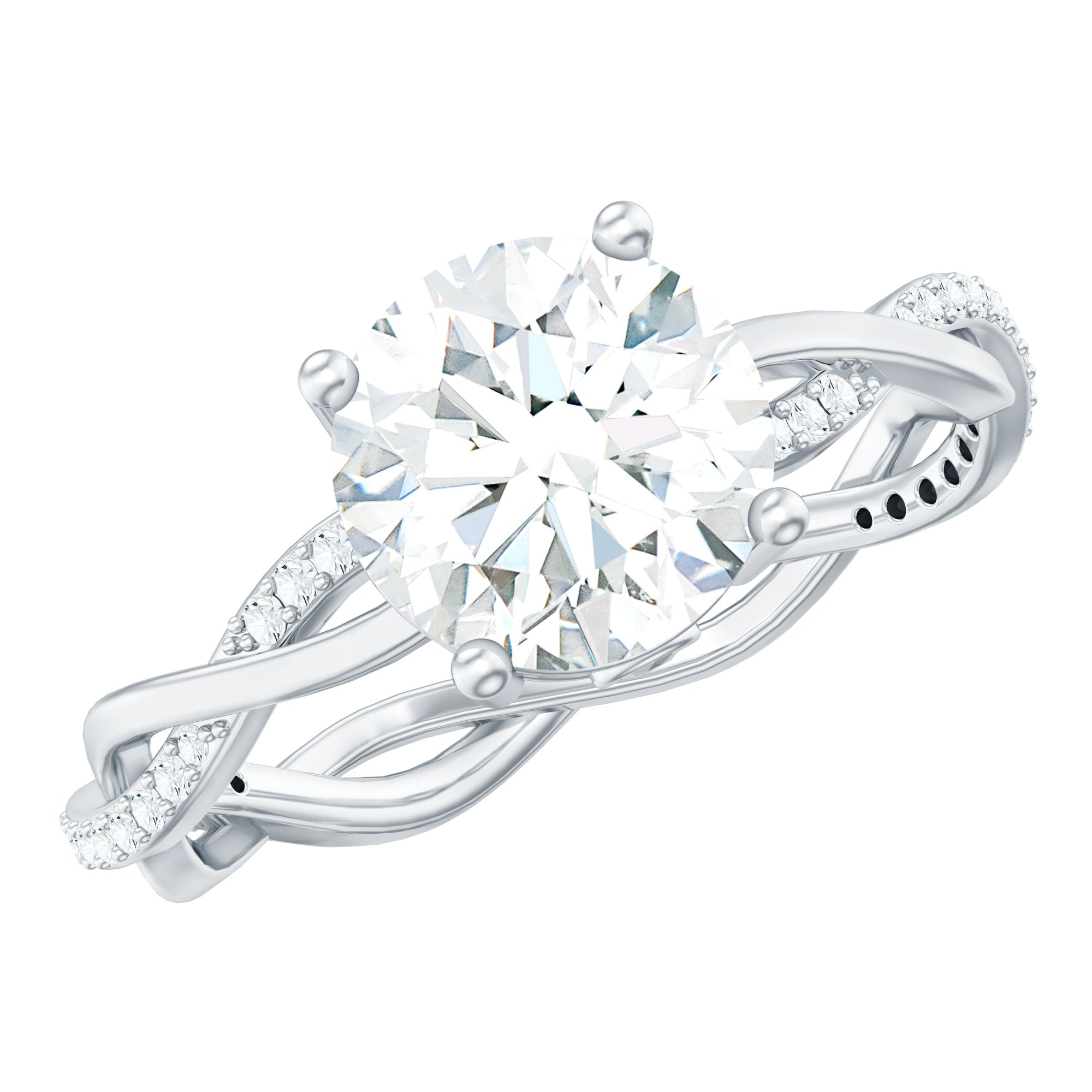 Round Cut Solitaire Moissanite Braided Engagement Ring