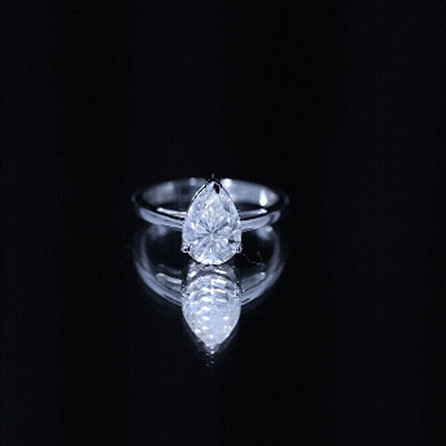 2 CT Moissanite Pear Shaped Engagement Ring for Women D-VS1 - Rosec Jewels