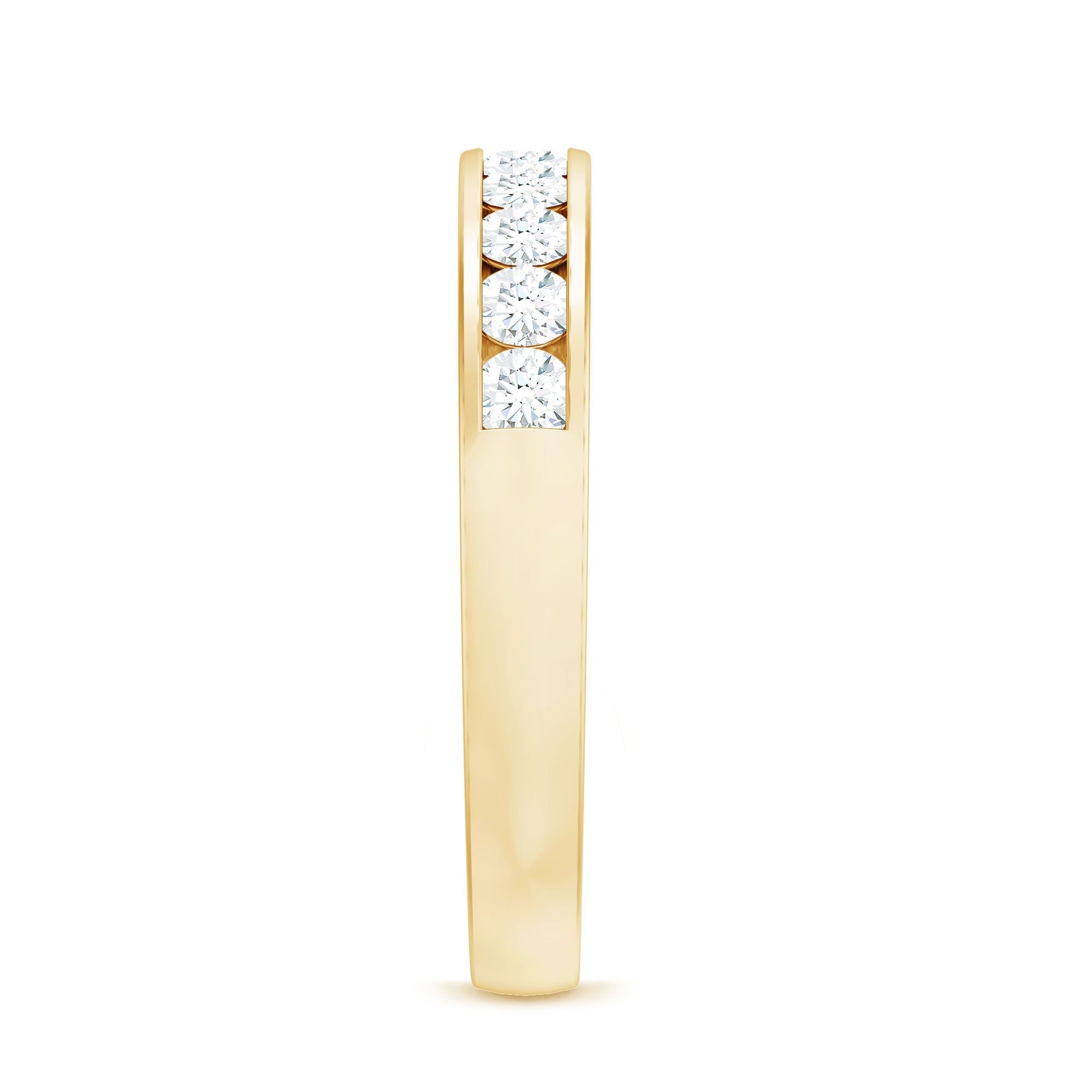 Channel Set Moissanite Half Eternity Band Ring D-VS1 - Rosec Jewels