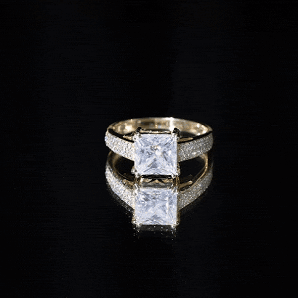Princess Cut Moissanite Engagement Ring With Certificate D-VS1 - Rosec Jewels