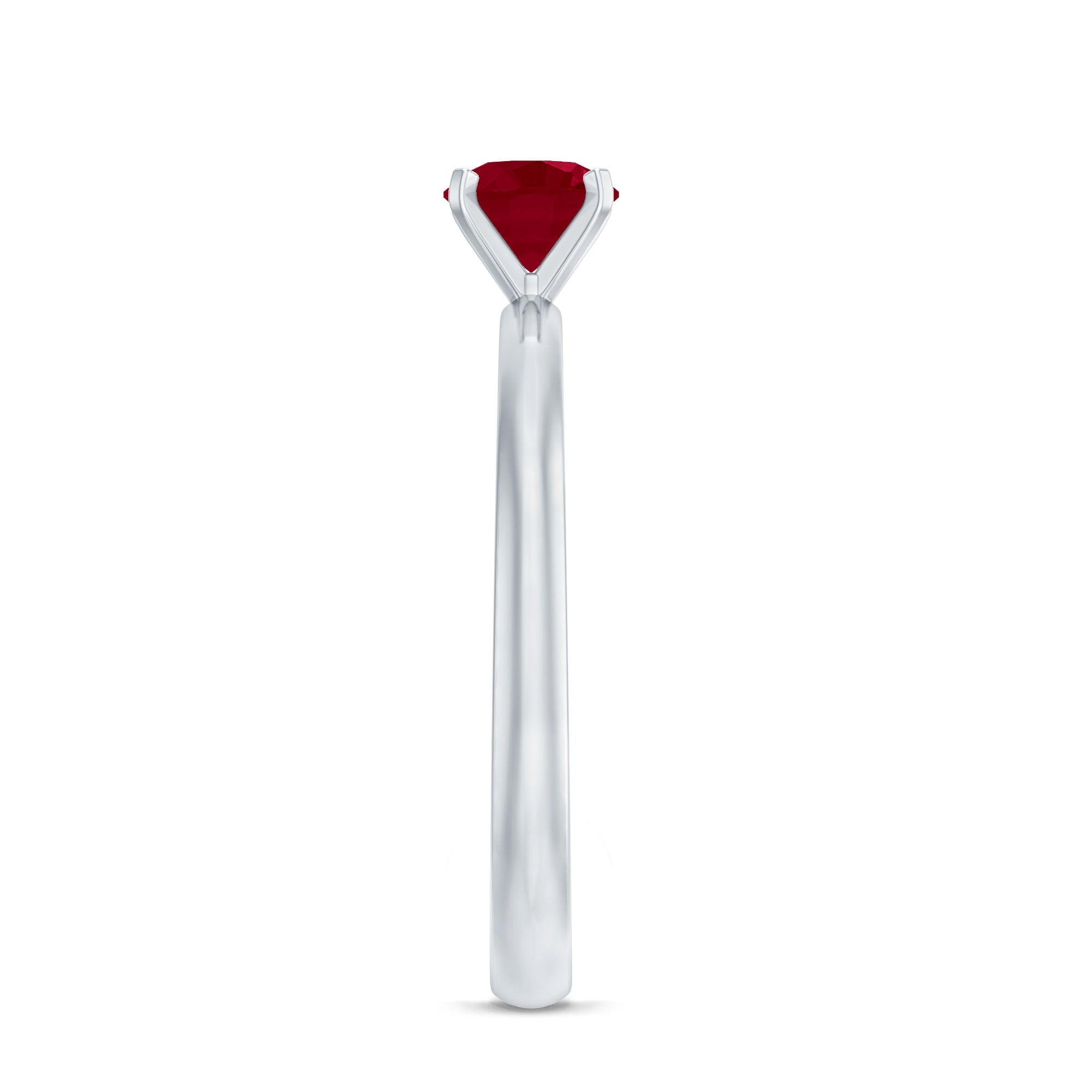 July Birthstone 5 MM Ruby Solitaire Ring in Peg Head Setting AAA - Rosec Jewels