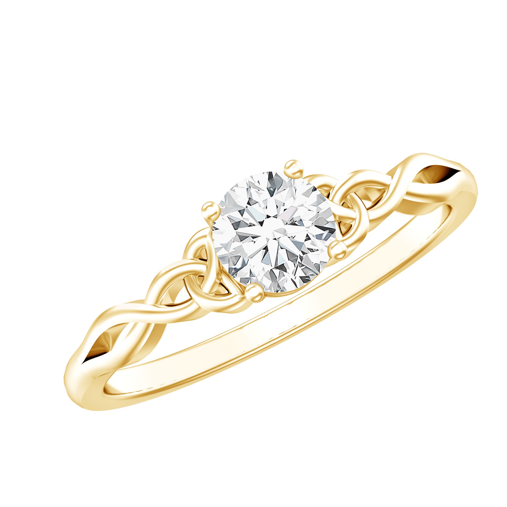 Solitaire Moissanite Celtic Knot Ring for Women D-VS1 - Rosec Jewels