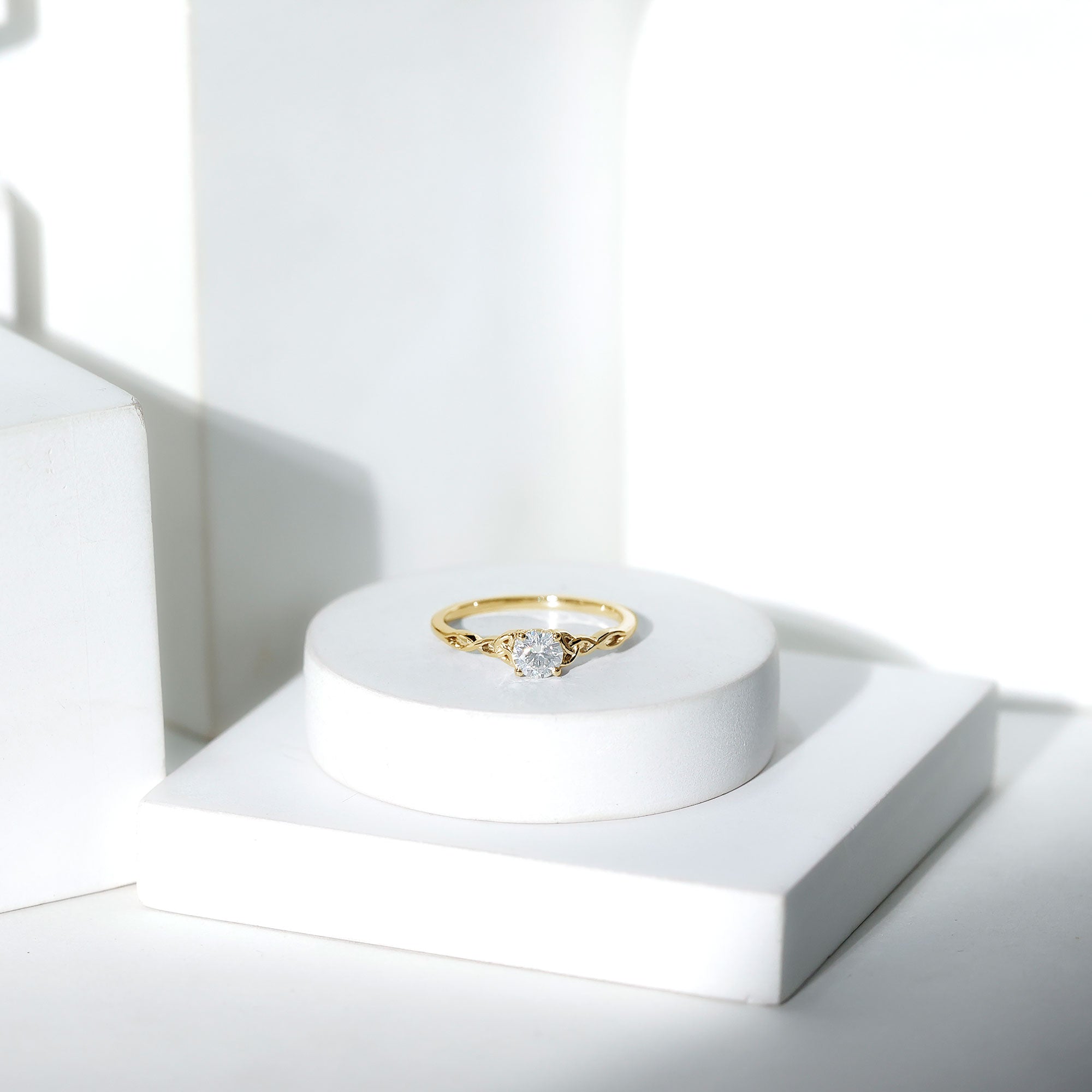 Solitaire Moissanite Celtic Knot Ring for Women D-VS1 - Rosec Jewels
