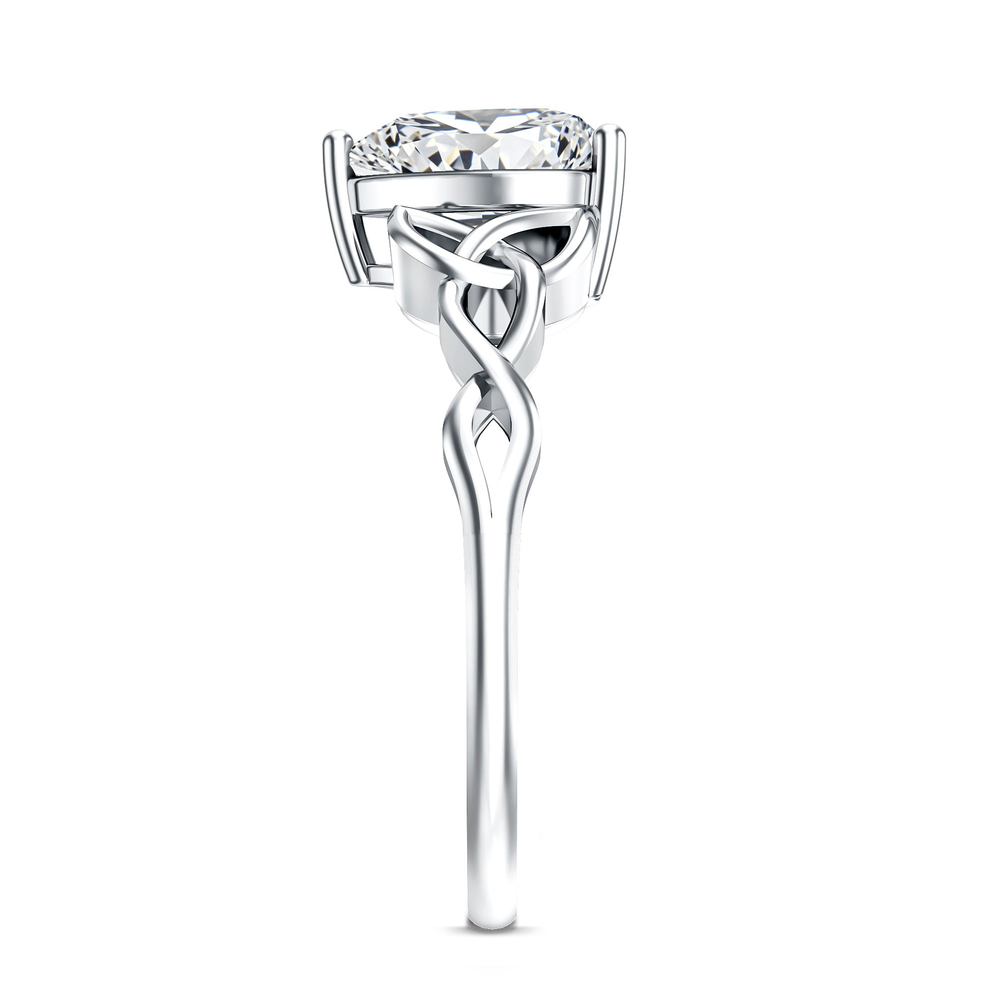 Heart Shaped Moissanite Celtic Engagement Ring D-VS1 - Rosec Jewels