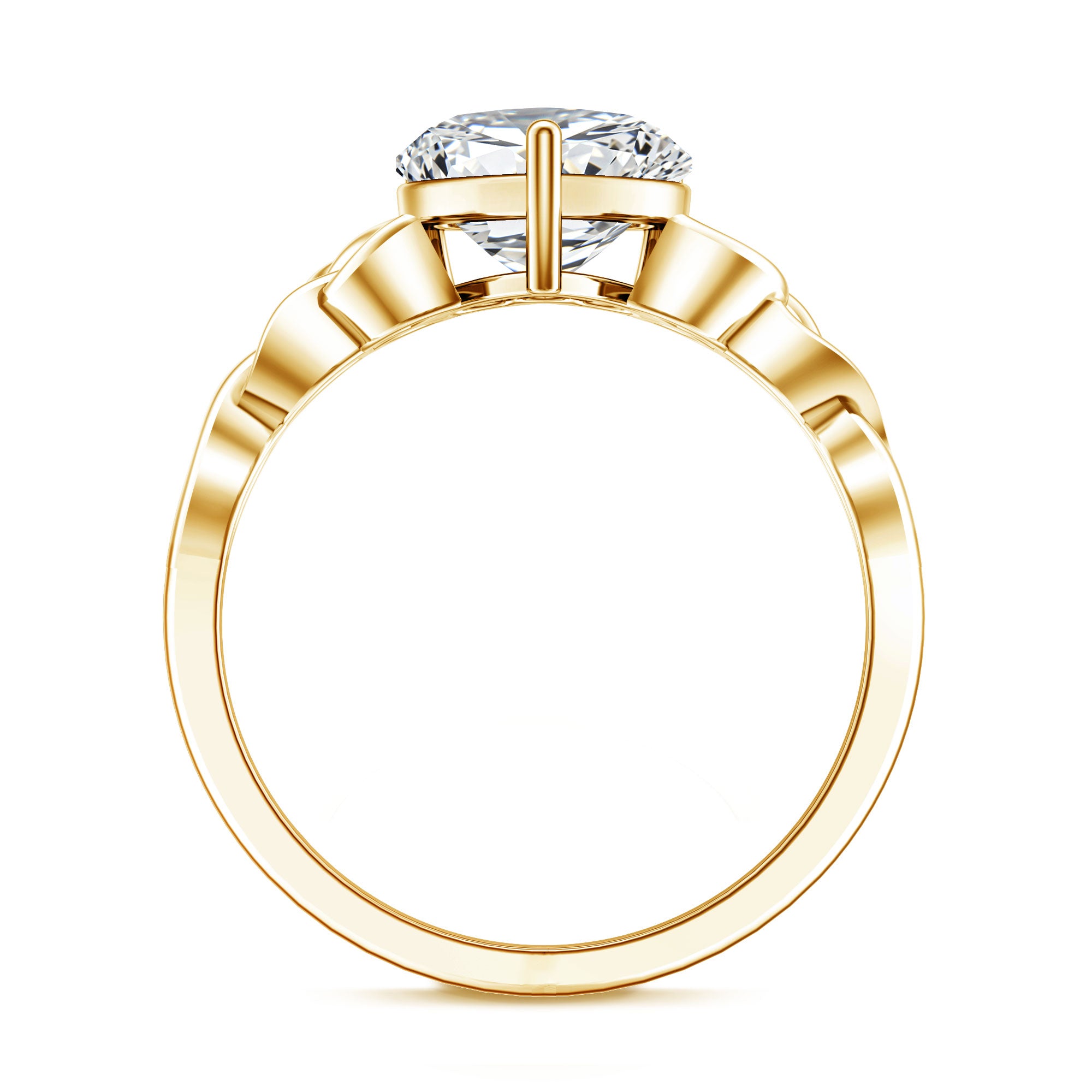 Heart Shaped Moissanite Celtic Engagement Ring D-VS1 - Rosec Jewels