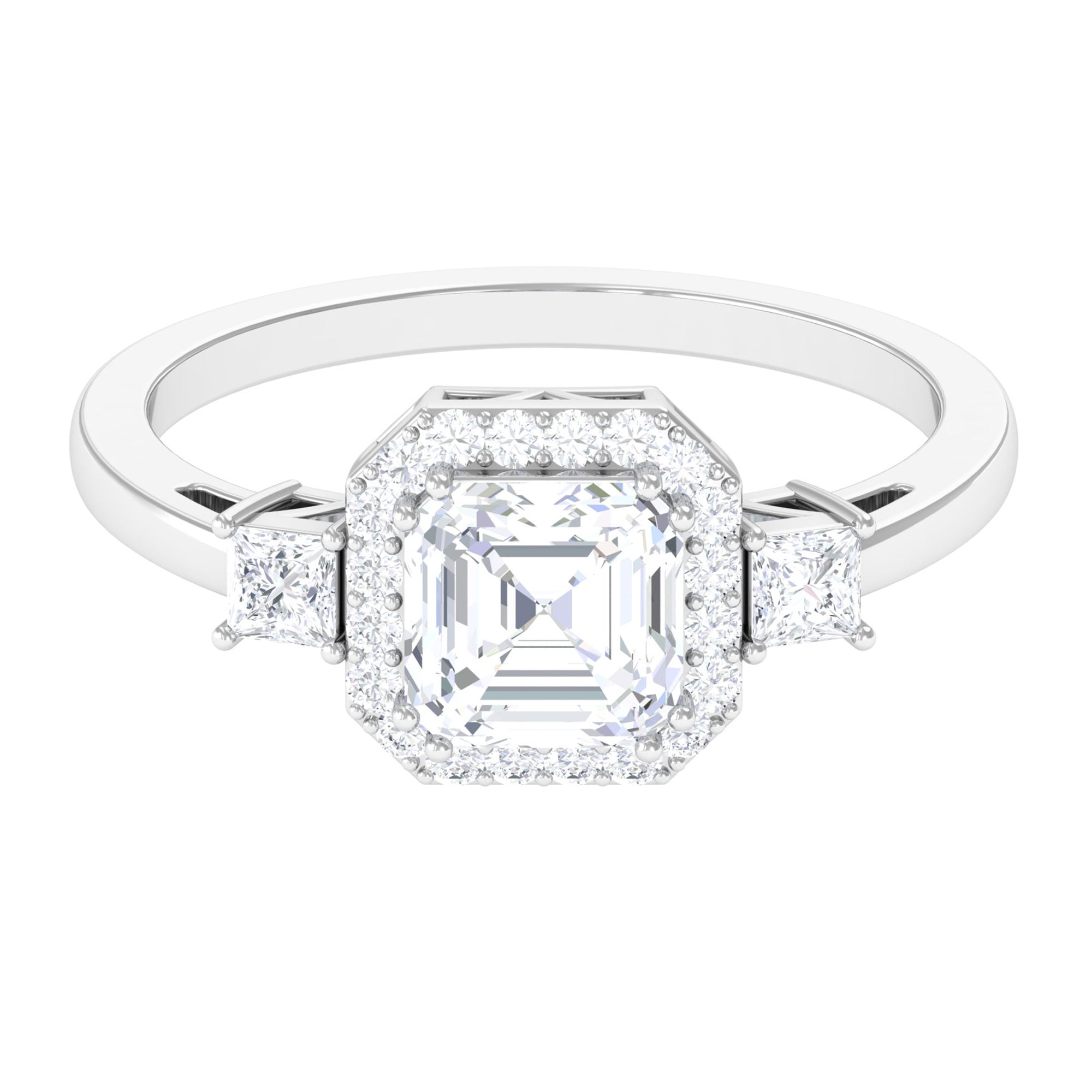 Rosec Jewels-Asscher Cut Zircon Statement Engagement Ring
