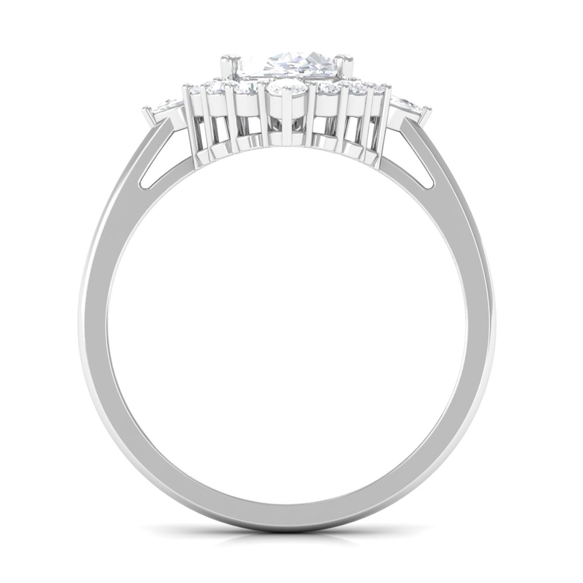 1 Carat Oval Zircon Unique Engagement Ring for Women AAAA - Rosec Jewels