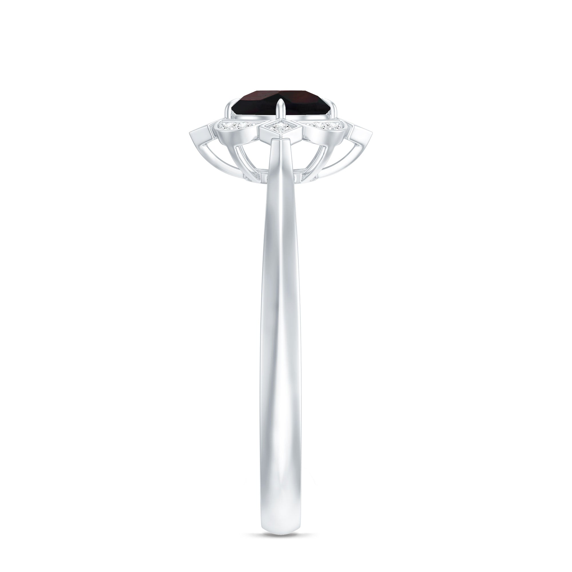 Vintage Inspired Black Opal and Diamond Engagement Ring AAA - Rosec Jewels