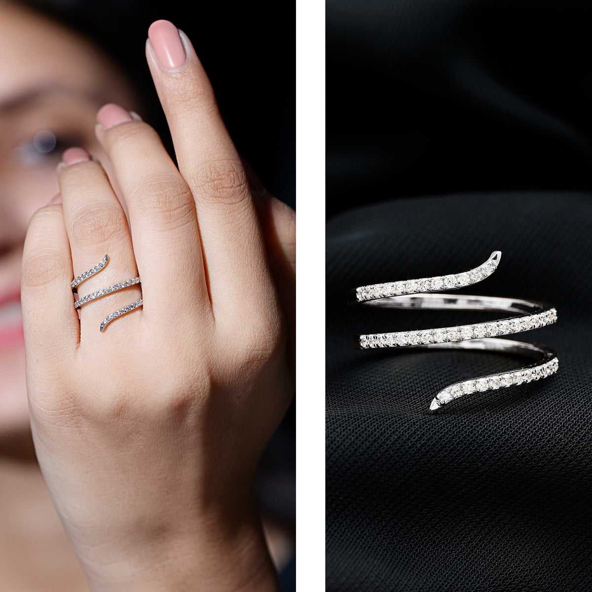 Certified Lab Grown Diamond Cocktail Ring For Women Lab - ( EF-VS ) - Rosec Jewels