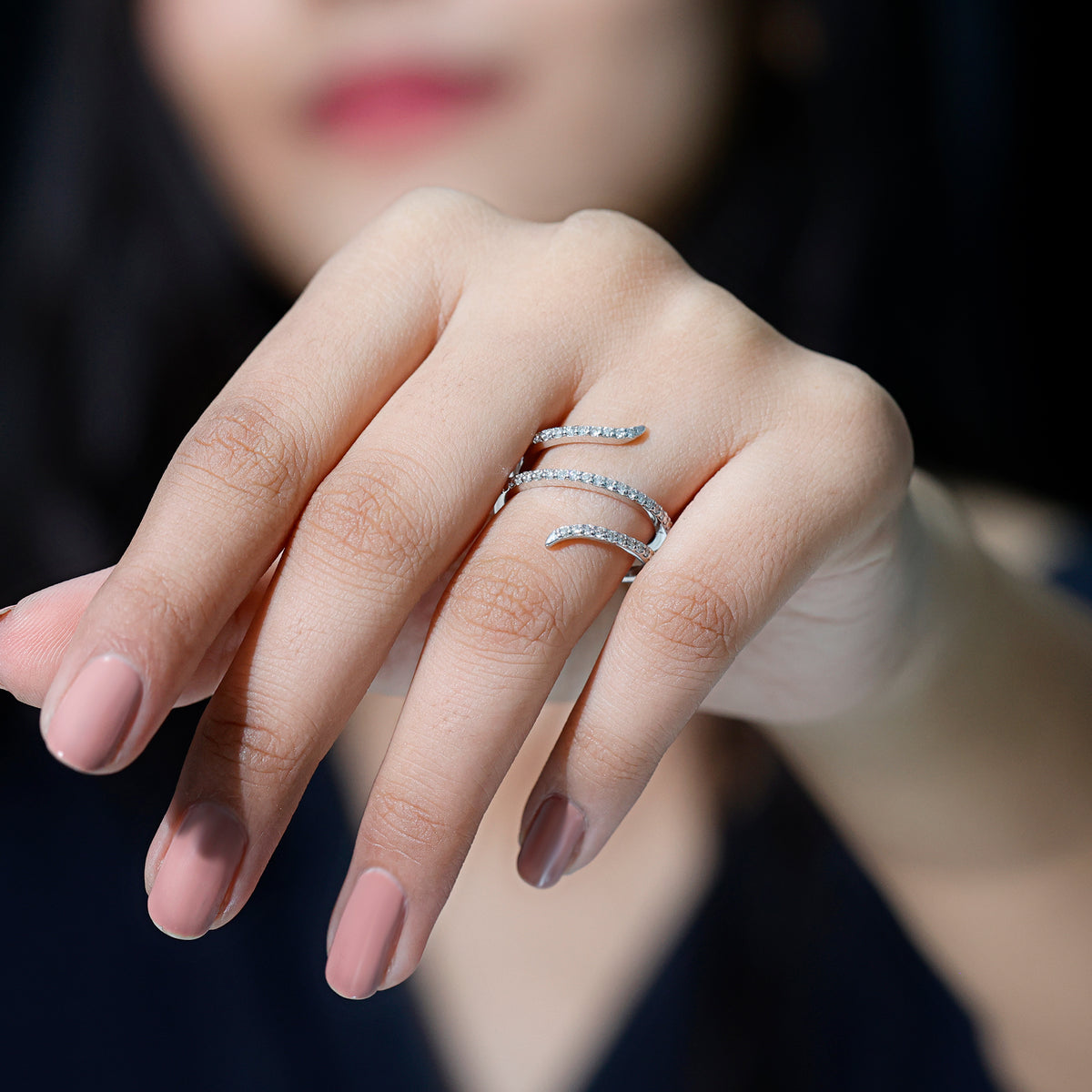 Certified Lab Grown Diamond Cocktail Ring For Women Lab - ( EF-VS ) - Rosec Jewels