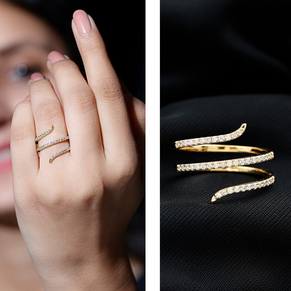 Certified Lab Grown Diamond Cocktail Ring For Women Lab - ( EF-VS ) - Rosec Jewels