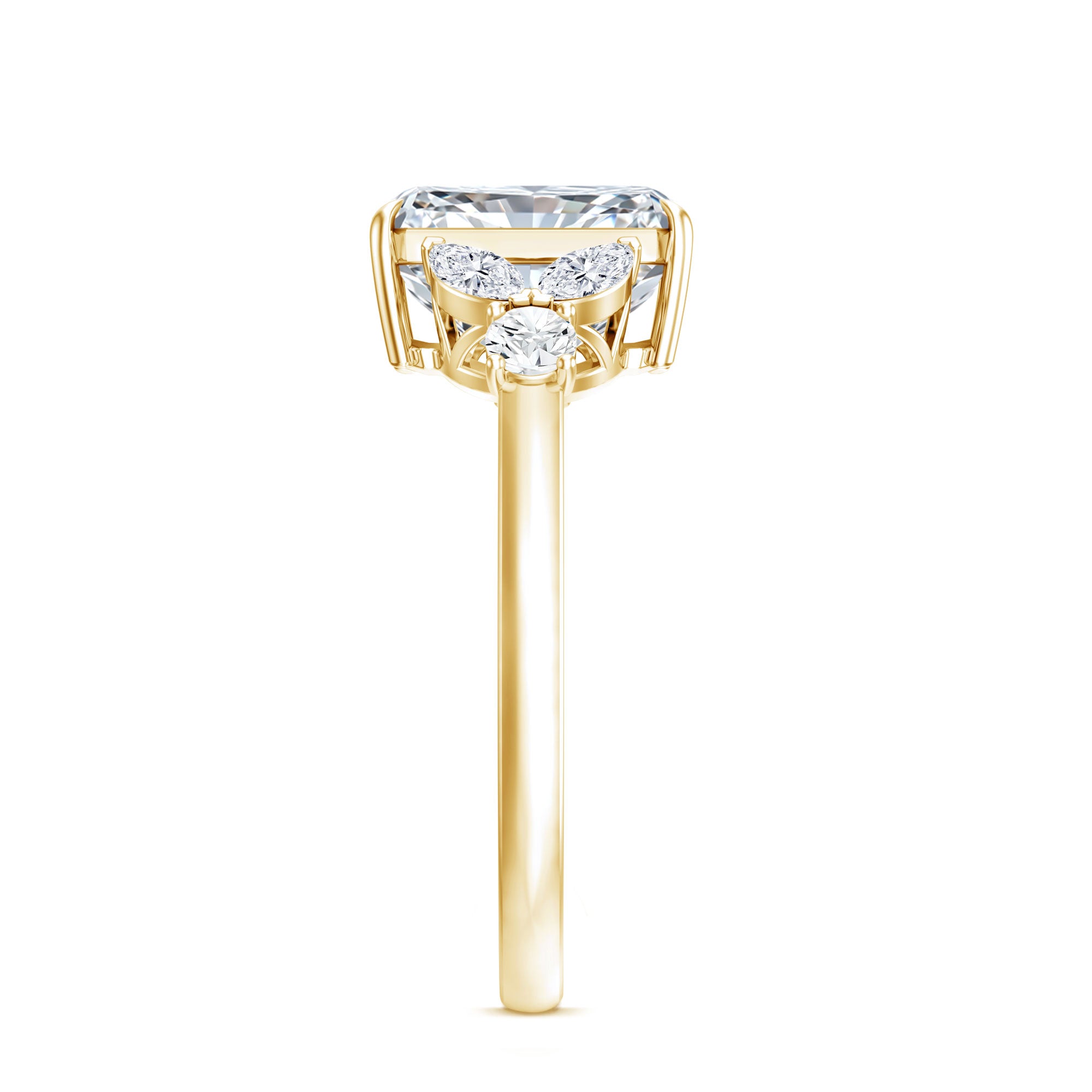 IGI Certified 2 Carat Lab Grown Diamond Engagement Ring with Radiant Cut Lab - ( E-VS1 ) - Rosec Jewels