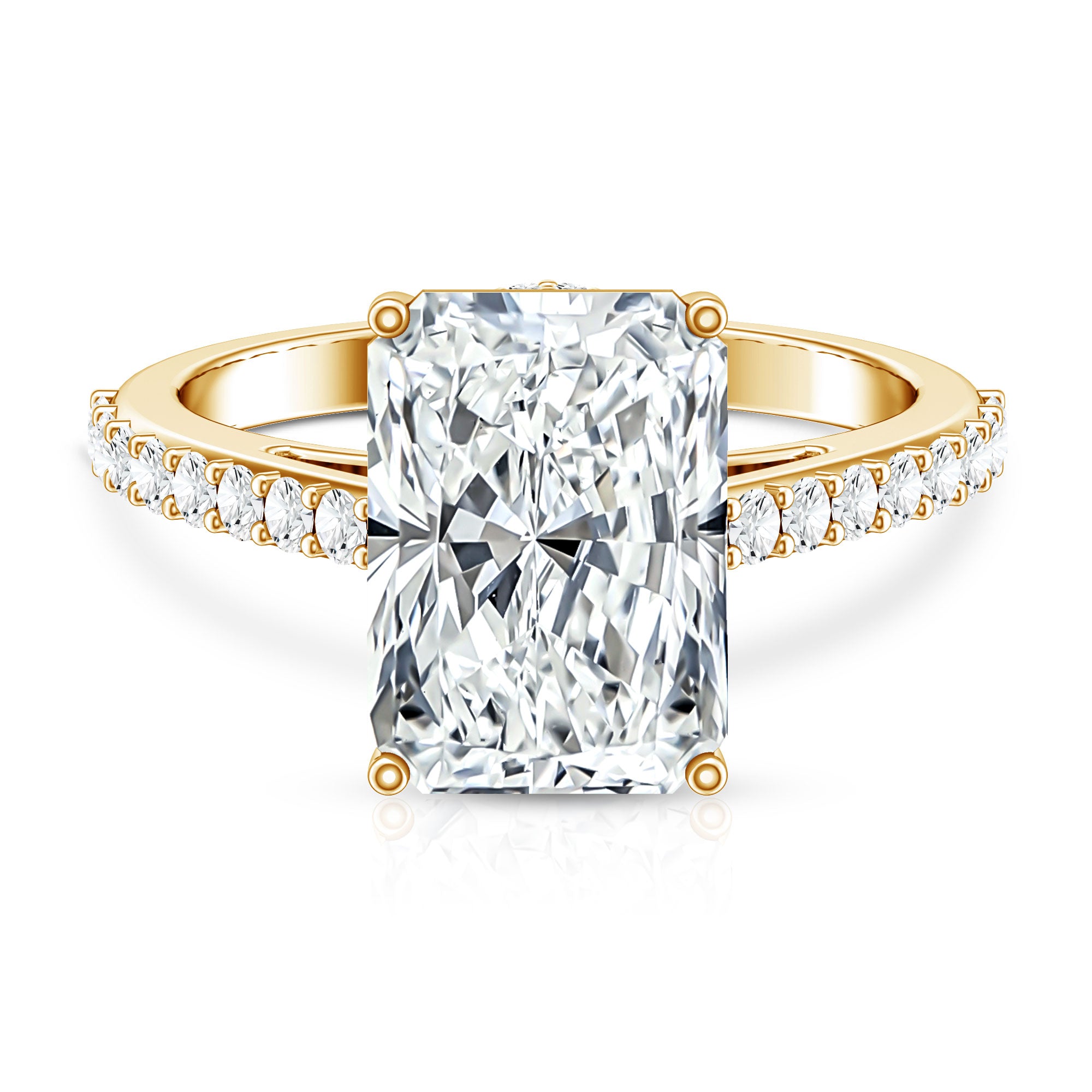 IGI Certified 5 Carat Lab Grown Diamond Solitaire Radiant Cut Engagement Ring Lab - ( E-VS1 ) - Rosec Jewels
