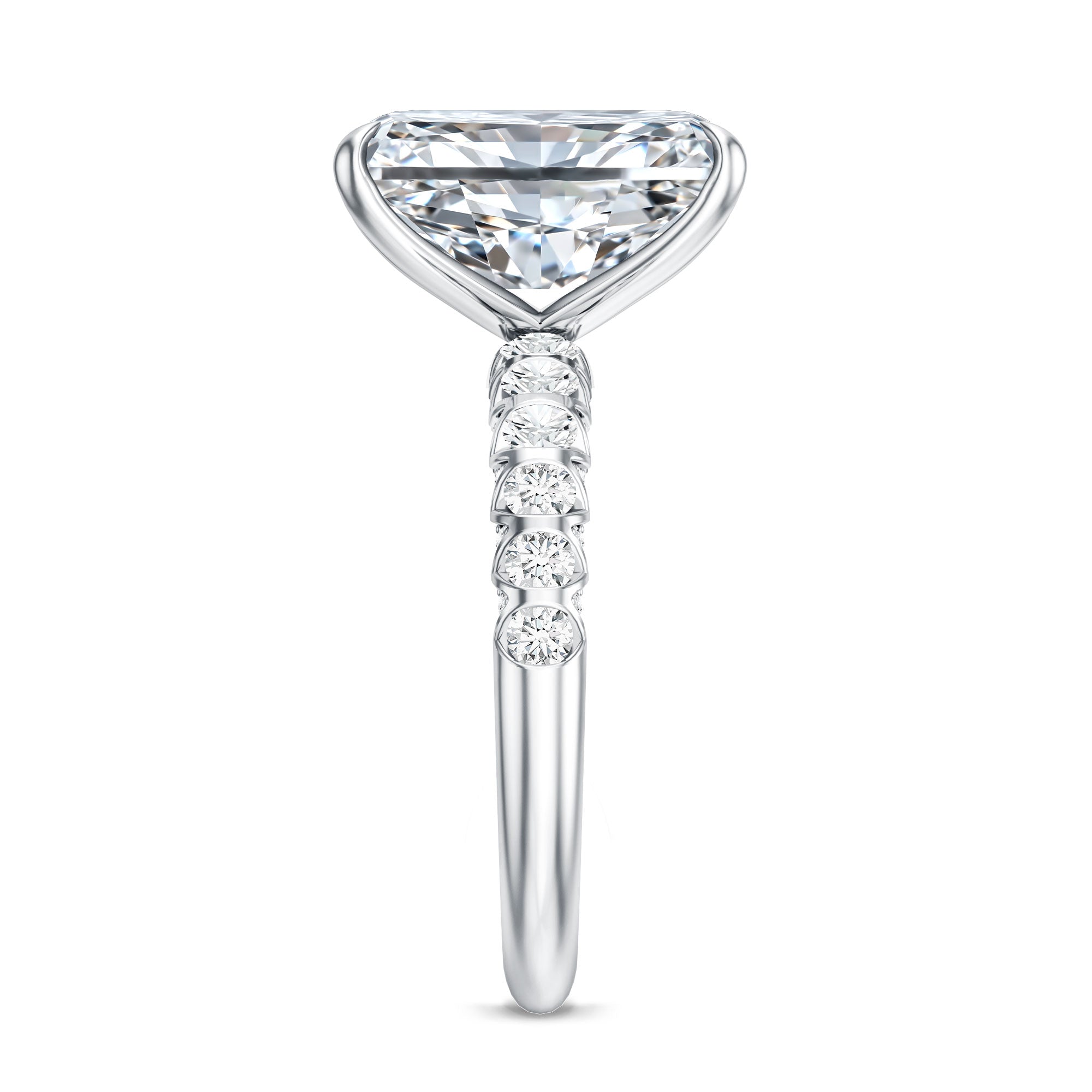 Rosec Jewels-Radiant Cut Lab Grown Diamond Huge Engagement Ring 5 Carat IGI Certified