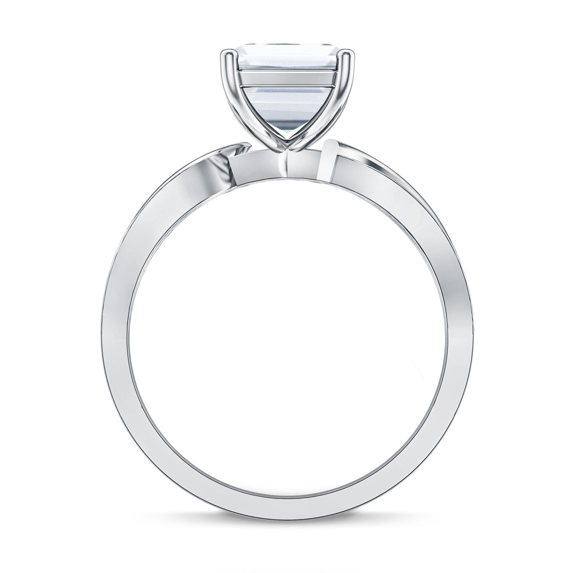 Rosec Jewels-3 Carat Emerald Cut Lab Grown Diamond Infinity Engagement Ring IGI Certified