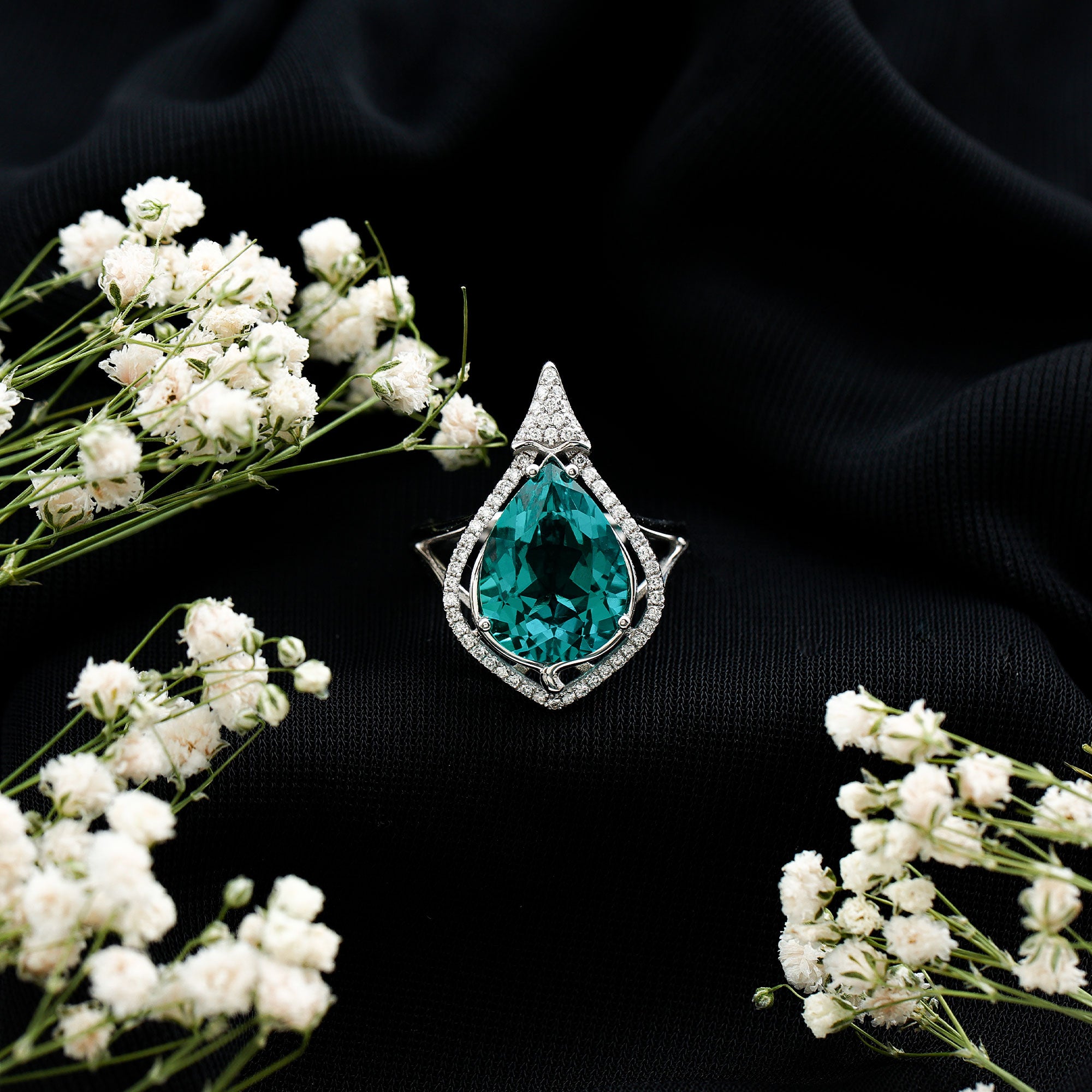 Vintage Inspired 2.5 Carat Lab Grown Emerald and Diamond Statement Engagement Ring AAAA - Rosec Jewels