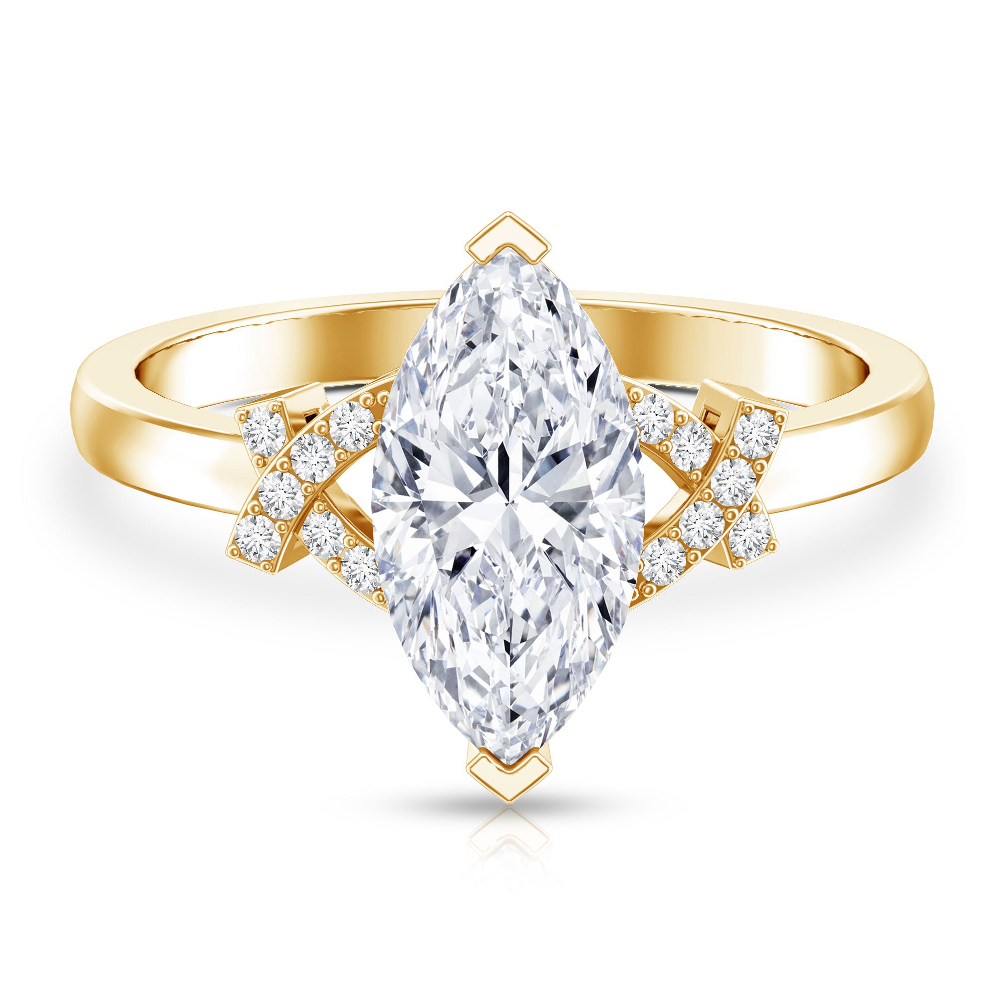 Rosec Jewels-Marquise Cut IGI Certified Lab Grown Diamond Statement Engagement Ring 2 Carat