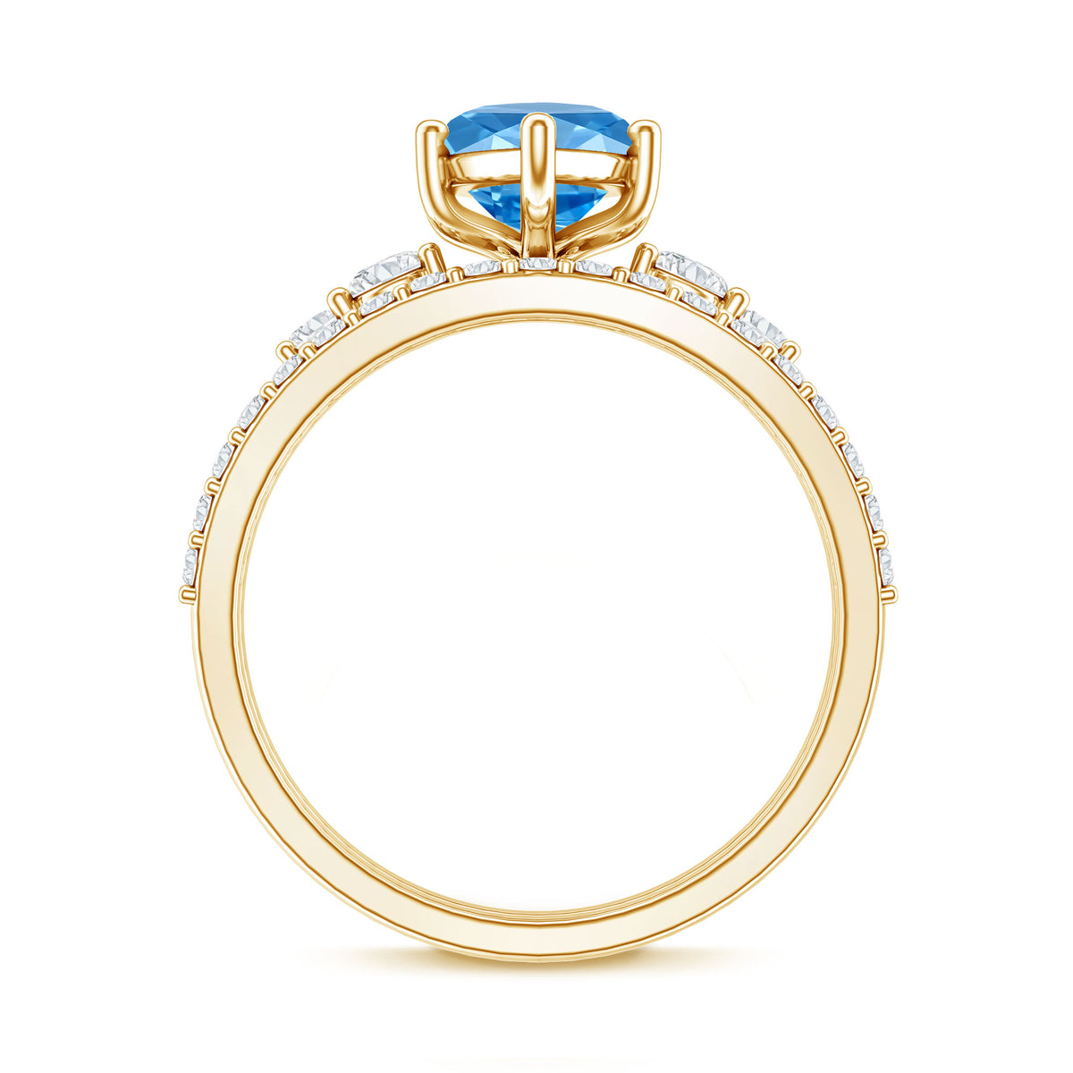 IGI Certified Lab Grown Blue Diamond Marquise Bridal Ring Set 2 Carat Vivid Blue - VS1 - Rosec Jewels
