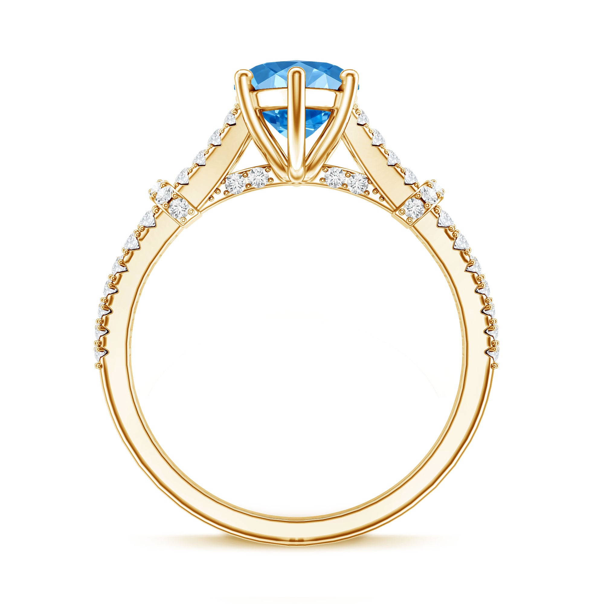Rosec Jewels-IGI Certified Marquise Cut Lab Grown Blue Diamond 2 Carat Engagement Ring with Split Shank