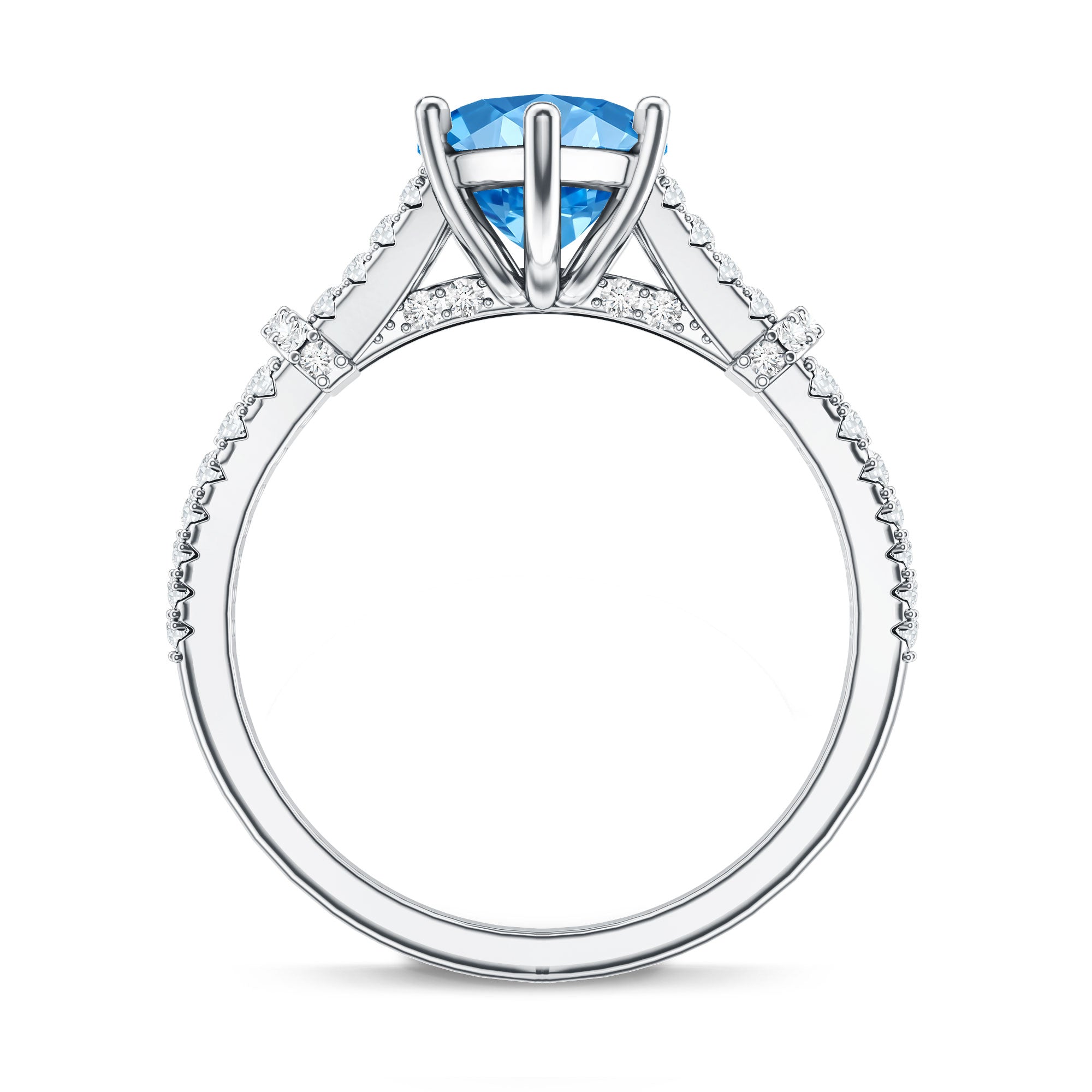 Rosec Jewels-IGI Certified 3 Carat Blue Lab Grown Diamond Marquise Engagement Ring with Split Shank