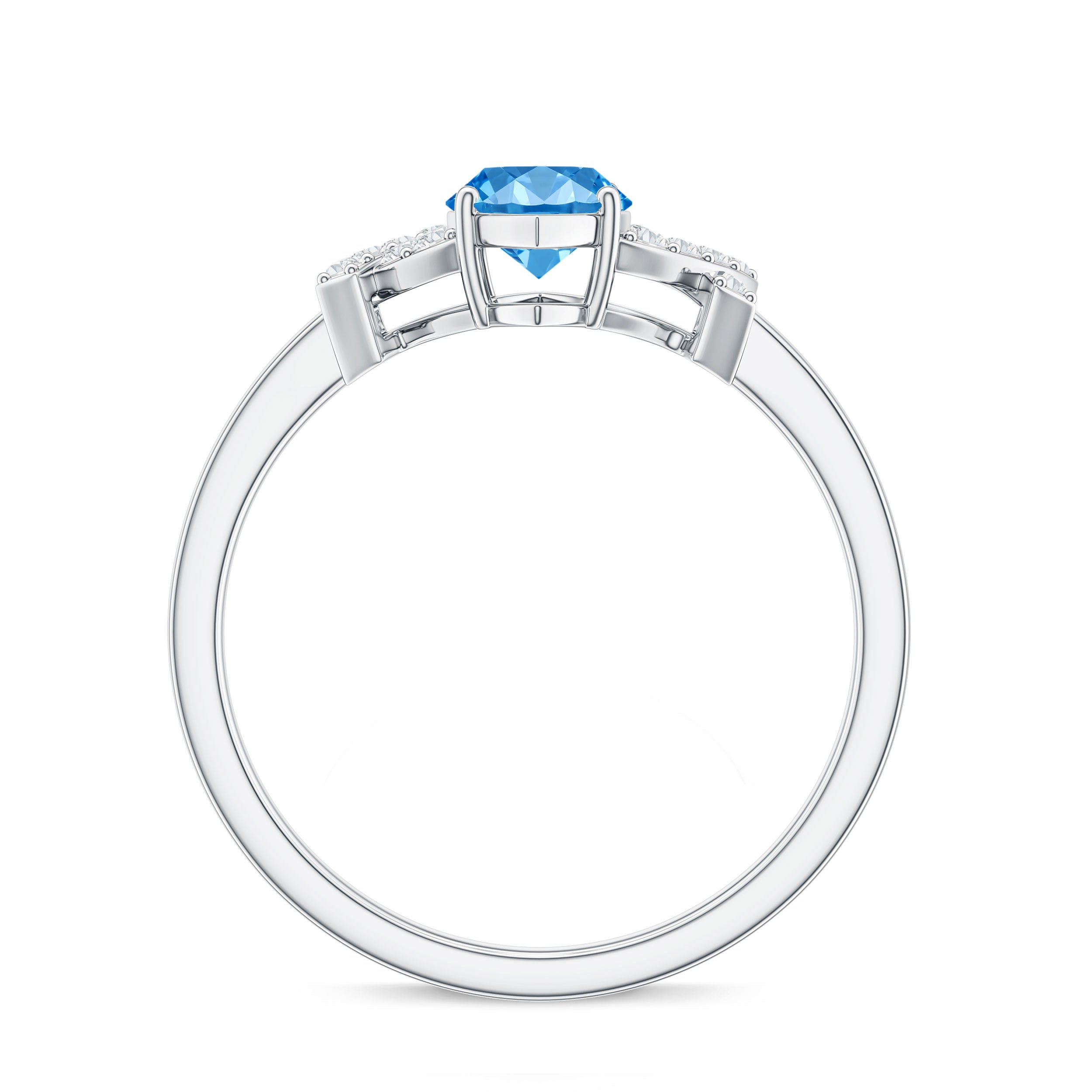 Rosec Jewels-1 Carat Marquise Cut Lab Grown Blue Diamond Statement Ring with IGI Certificate