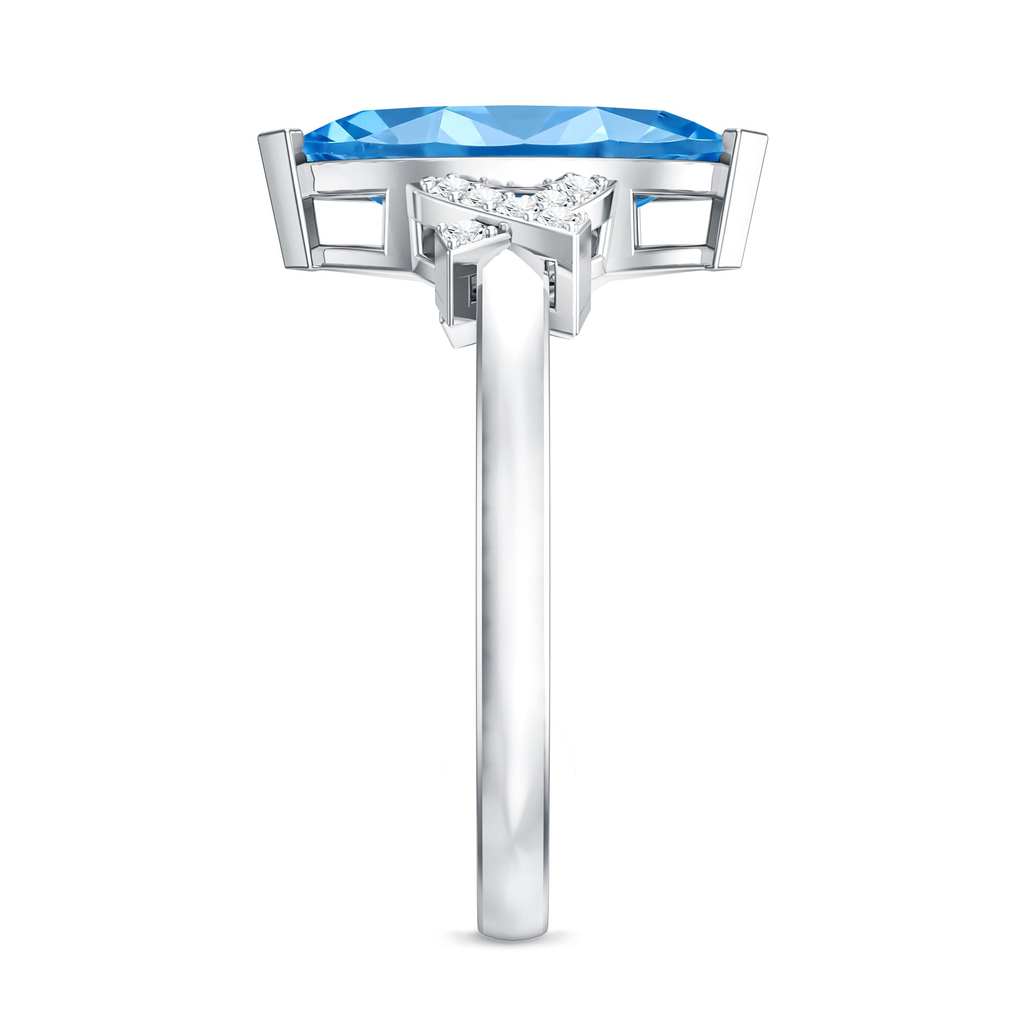 Rosec Jewels-2 Carat Solitaire Lab Grown Blue Diamond Marquise Engagement Ring IGI Certified