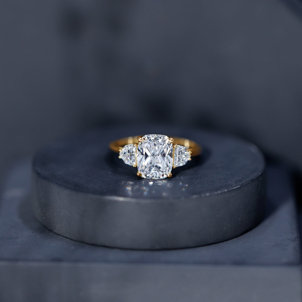 Rosec Jewels-IGI Graded 4 Carat Elongated Cushion Cut Lab Diamond Engagement Ring