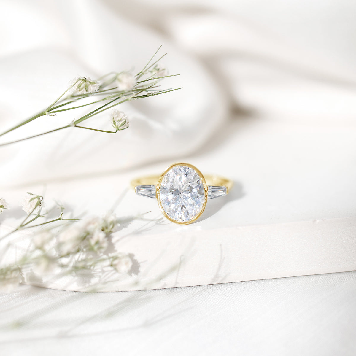 IGI Certified 3 Carat Solitaire Lab Grown Diamond Oblong Engagement Ring Lab - ( E-VS1 ) - Rosec Jewels