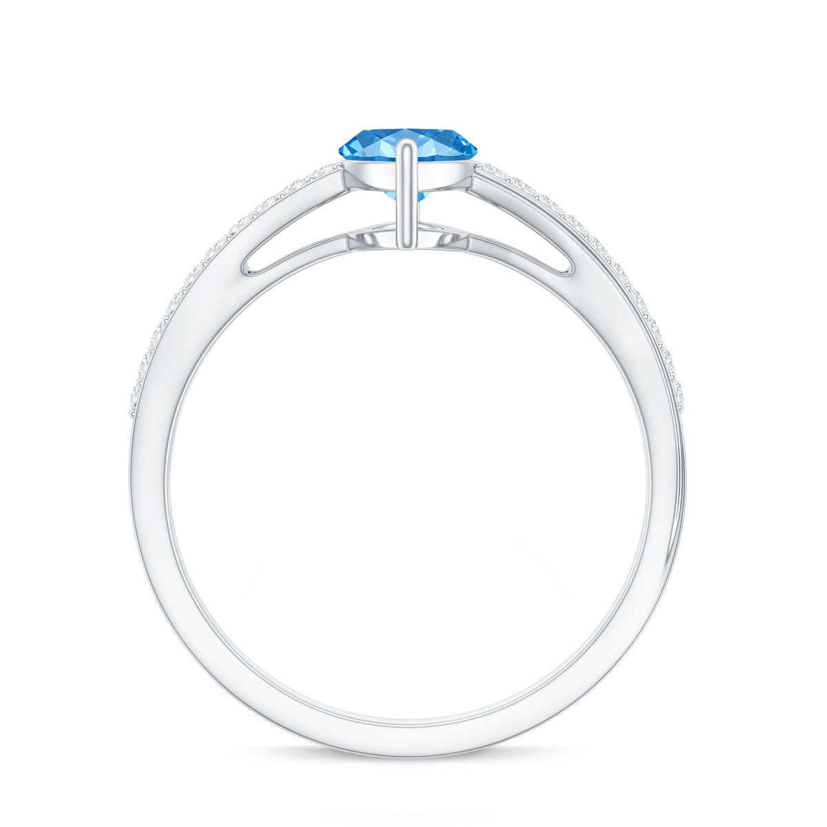 IGI Certified 1 Carat Lab Grown Blue Diamond Marquise Engagement Ring for Women Vivid Blue - VS1 - Rosec Jewels