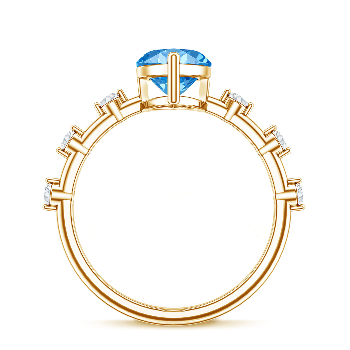 2 Carat Marquise Lab Grown Blue Diamond Engagement Ring with IGI Certificate Vivid Blue - VS1 - Rosec Jewels
