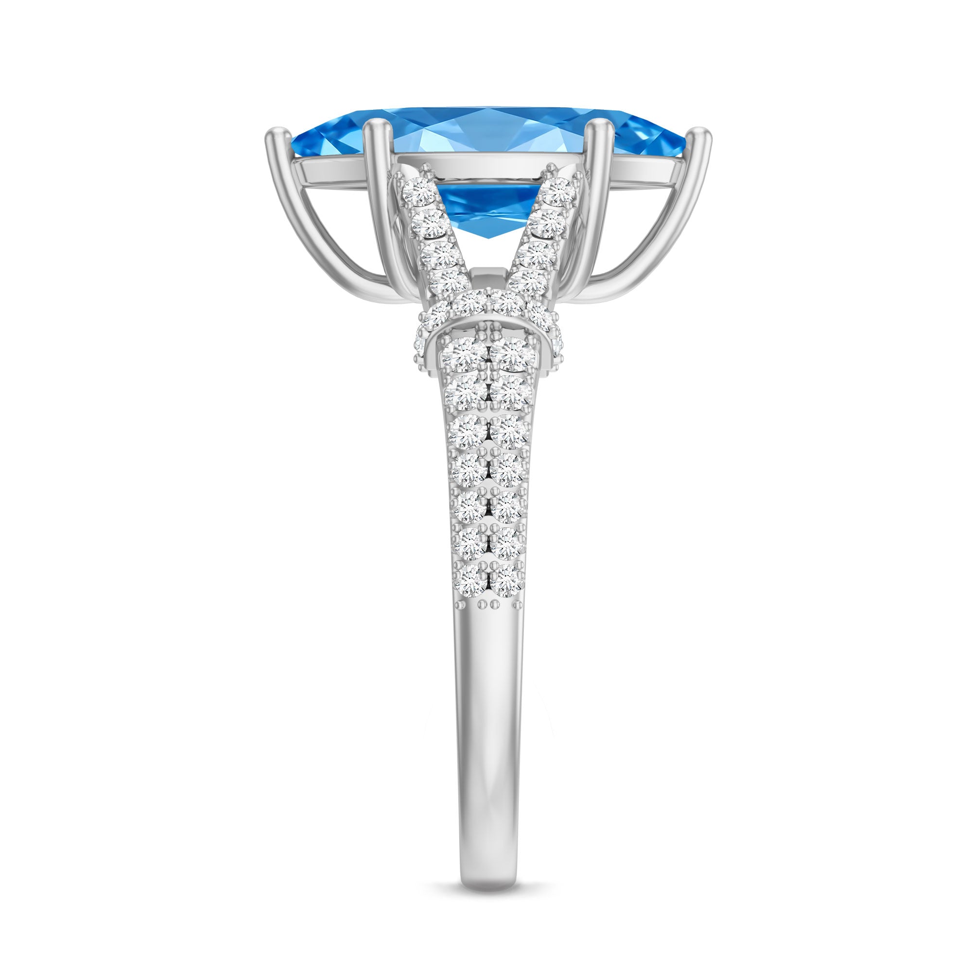 Rosec Jewels-Antique Looking 1 Carat Lab Grown Blue Diamond Engagement Ring IGI Certified