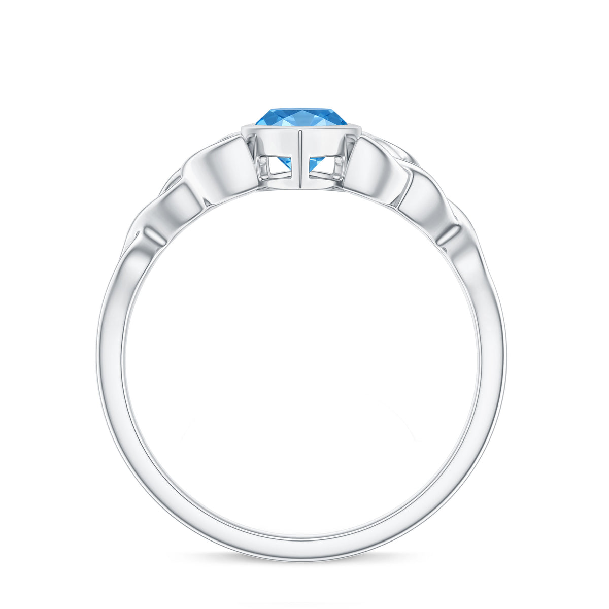 IGI Certified 1 Carat Marquise Lab Grown Blue Diamond Celtic Engagement Ring Vivid Blue - VS1 - Rosec Jewels